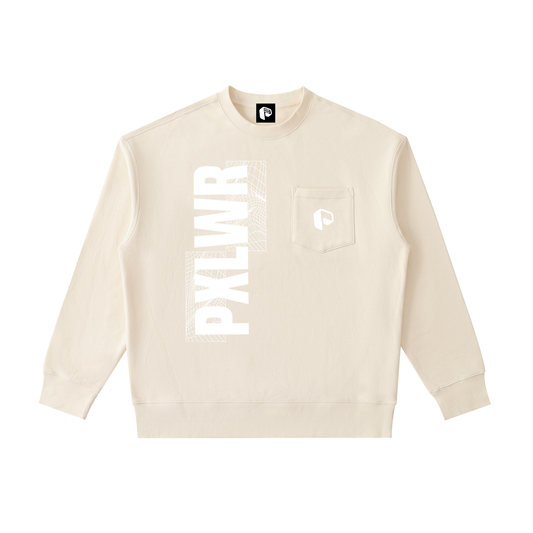 Sweatshirt,Graphic Sweatshirt,PXLWR,Pocket Crew neck sweatshirt,Pocket swetshirt