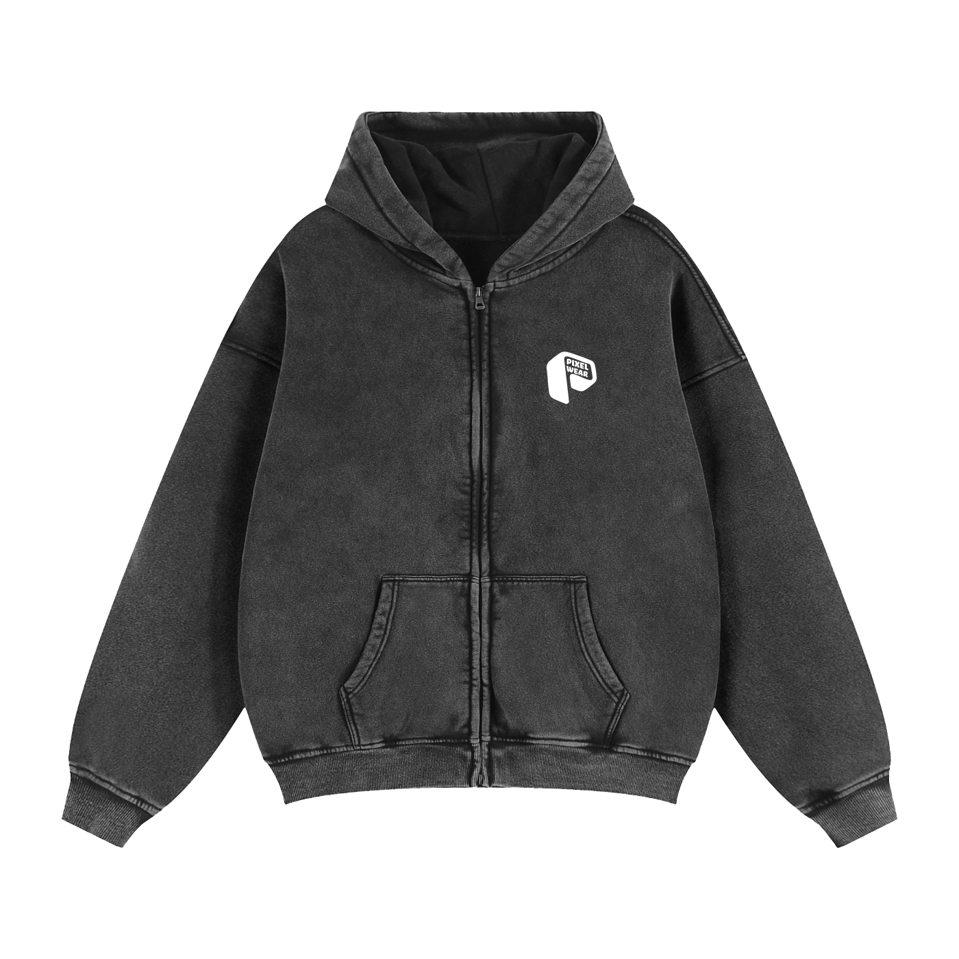 Hoodie Zipper Jacket,Zip-Through Boxy Fleece,Boxy,Brown Jacket