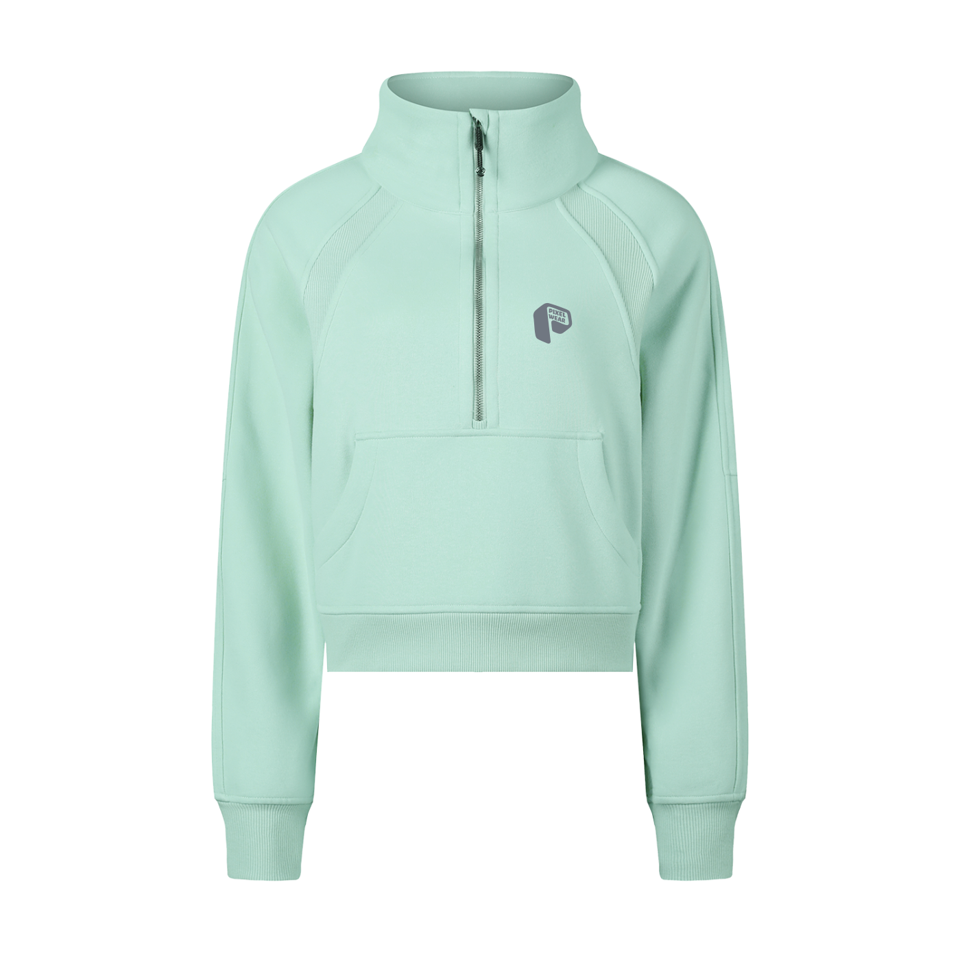 Winter Wear,Cropped Half-Zip Sweatshirt