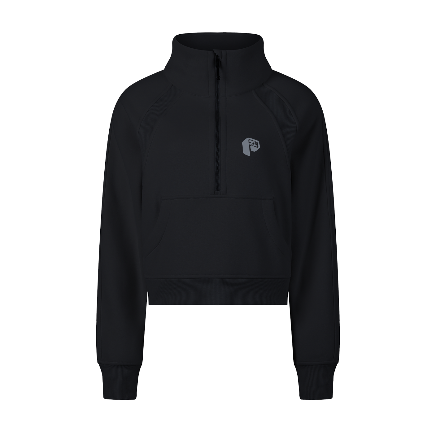 Winter Wear,Cropped Half-Zip Sweatshirt