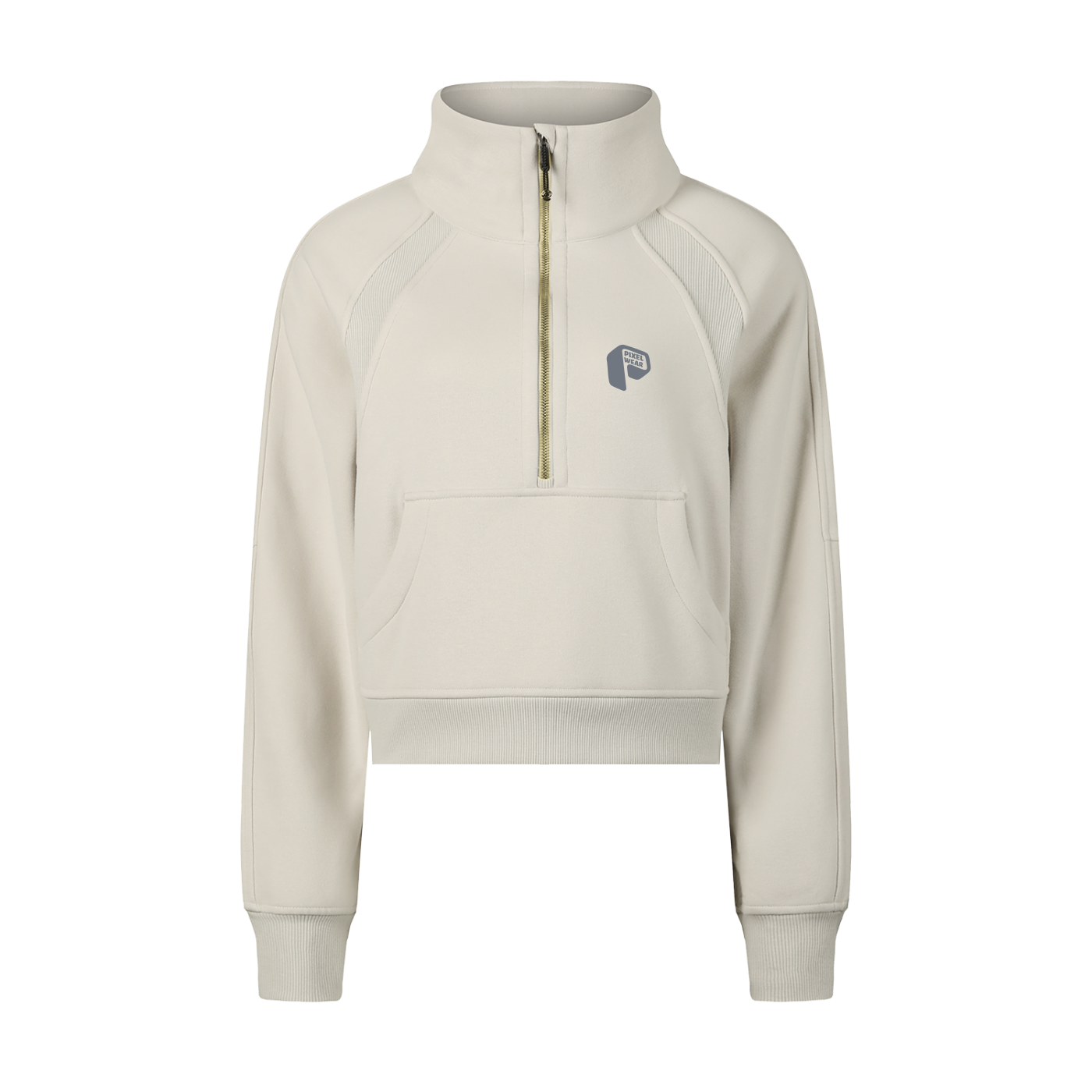Winter Wear,Cropped Half-Zip Sweatshirt