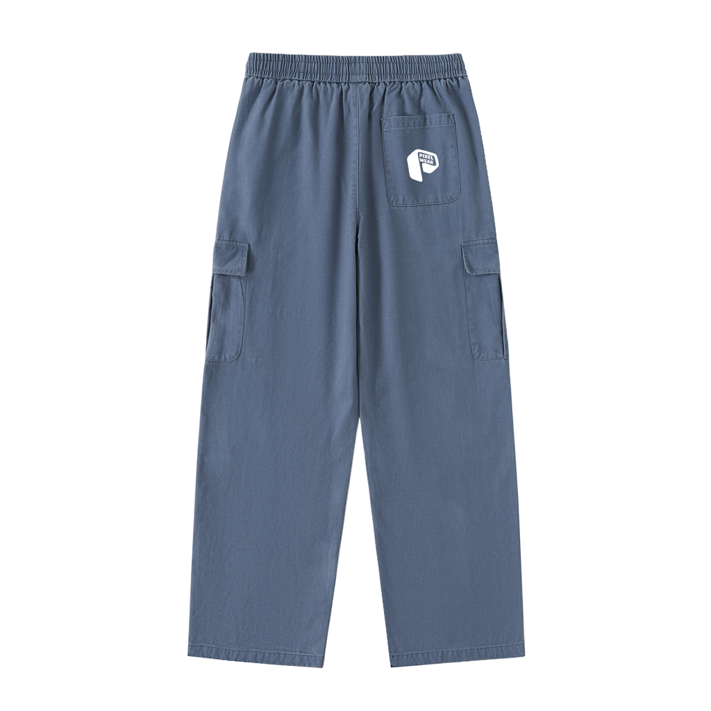 Waist Straight-Leg Cargo Pants,Cargo Pants,Pants