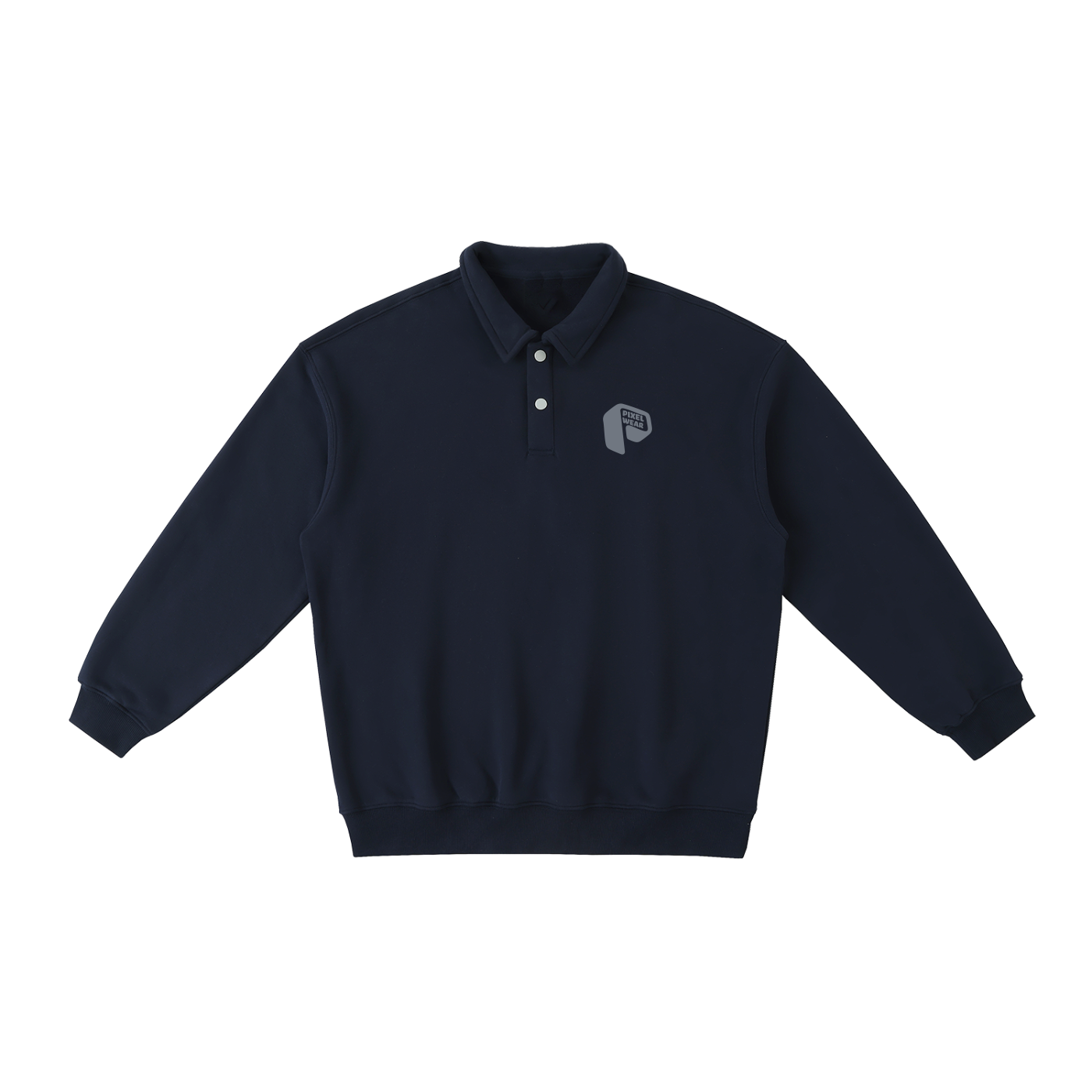 Heavyweight Polo-Collar,Collar Tshirt,Collar sweatshirt,Unisex,Blue,WHite