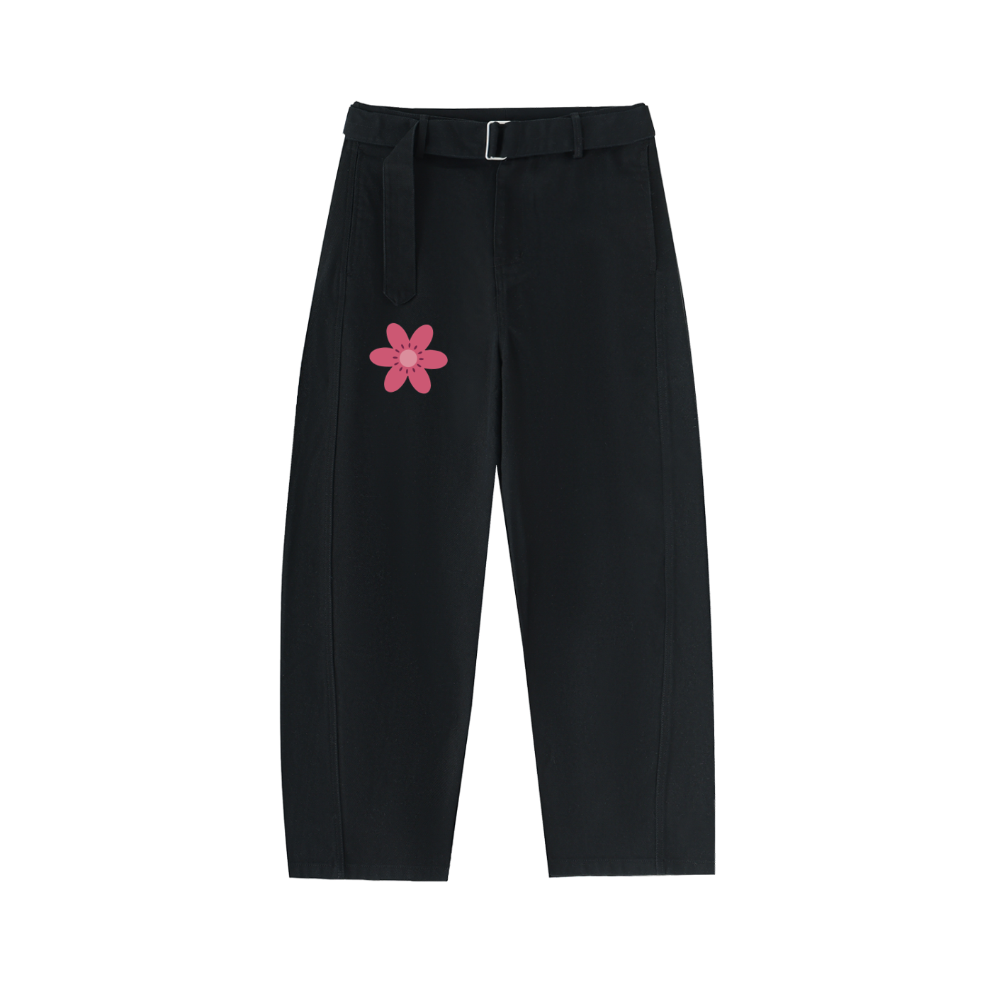 Twisted-Seam Belted Curved-Bla,Belt,Womens Wear,Office Wear,Office pant,Stylish