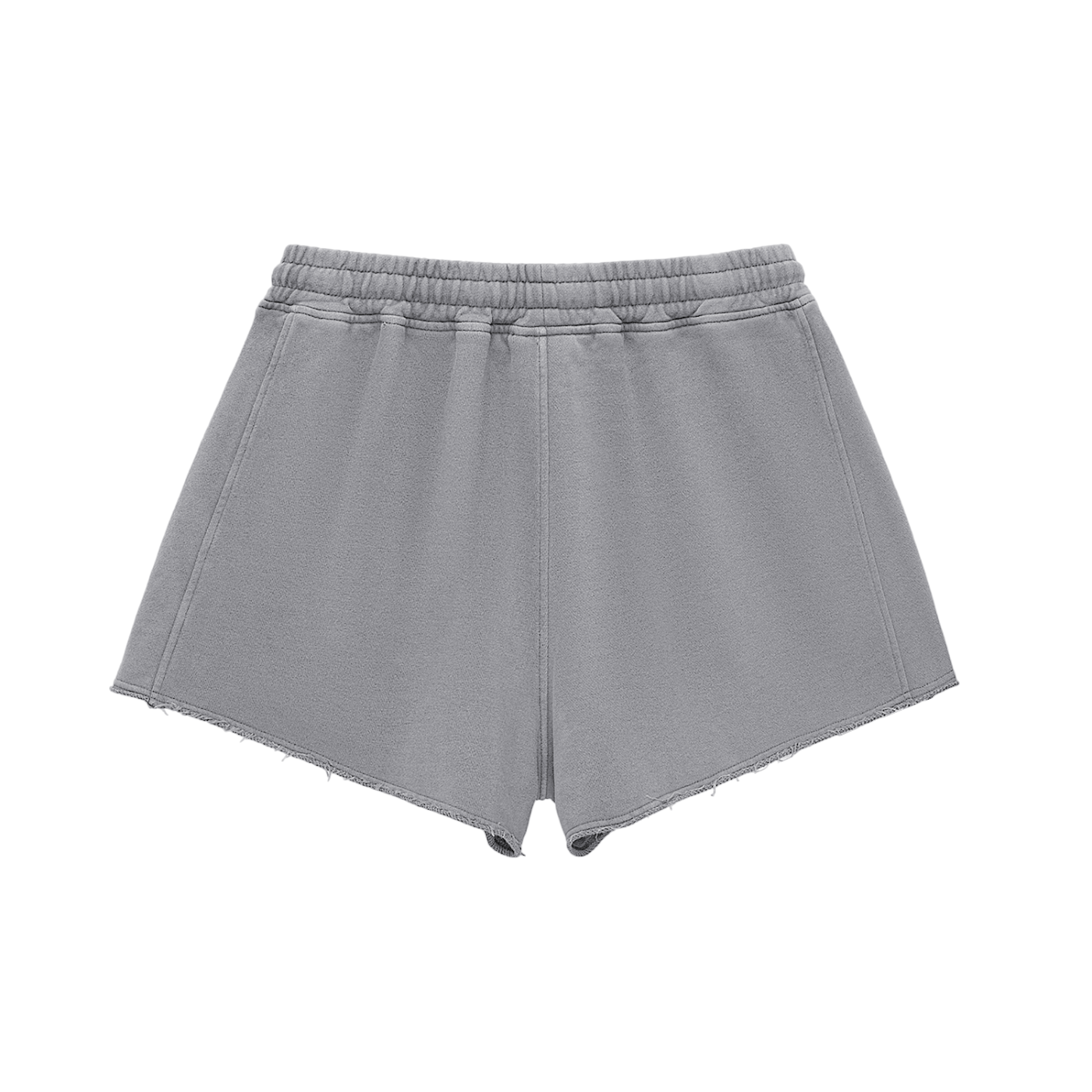 Snow Washed Raw Edge Drawstring Shorts - PIXEL WEAR