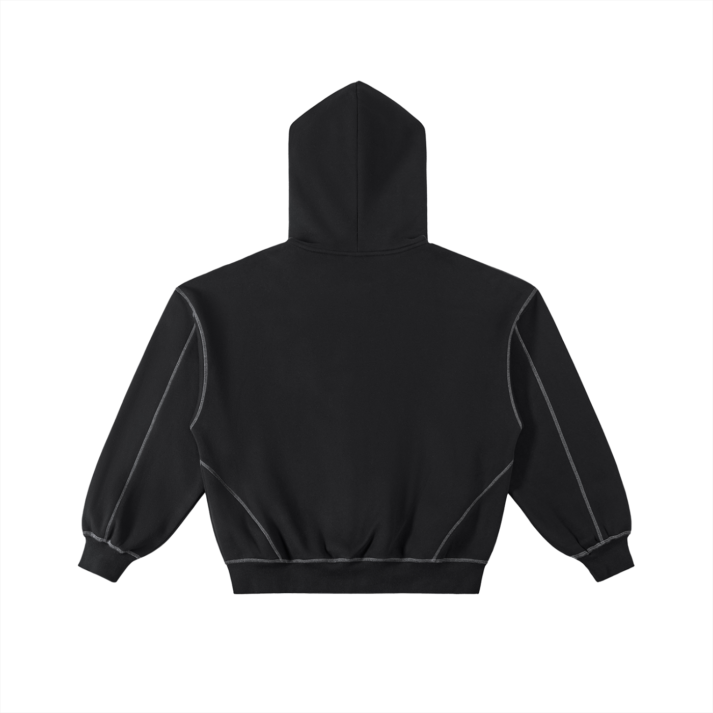 Contrast-Stitched,Boxy Fleece Hoodie,Boxy Hoodie,Fleece Hoodie,Unisex,New