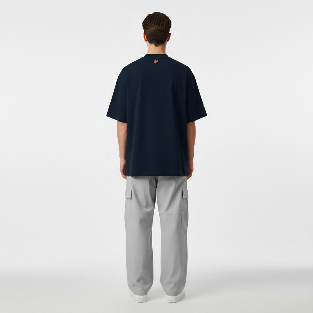 Pixel Wear Smily organic oversized high neck t-shirt - PIXEL WEAR