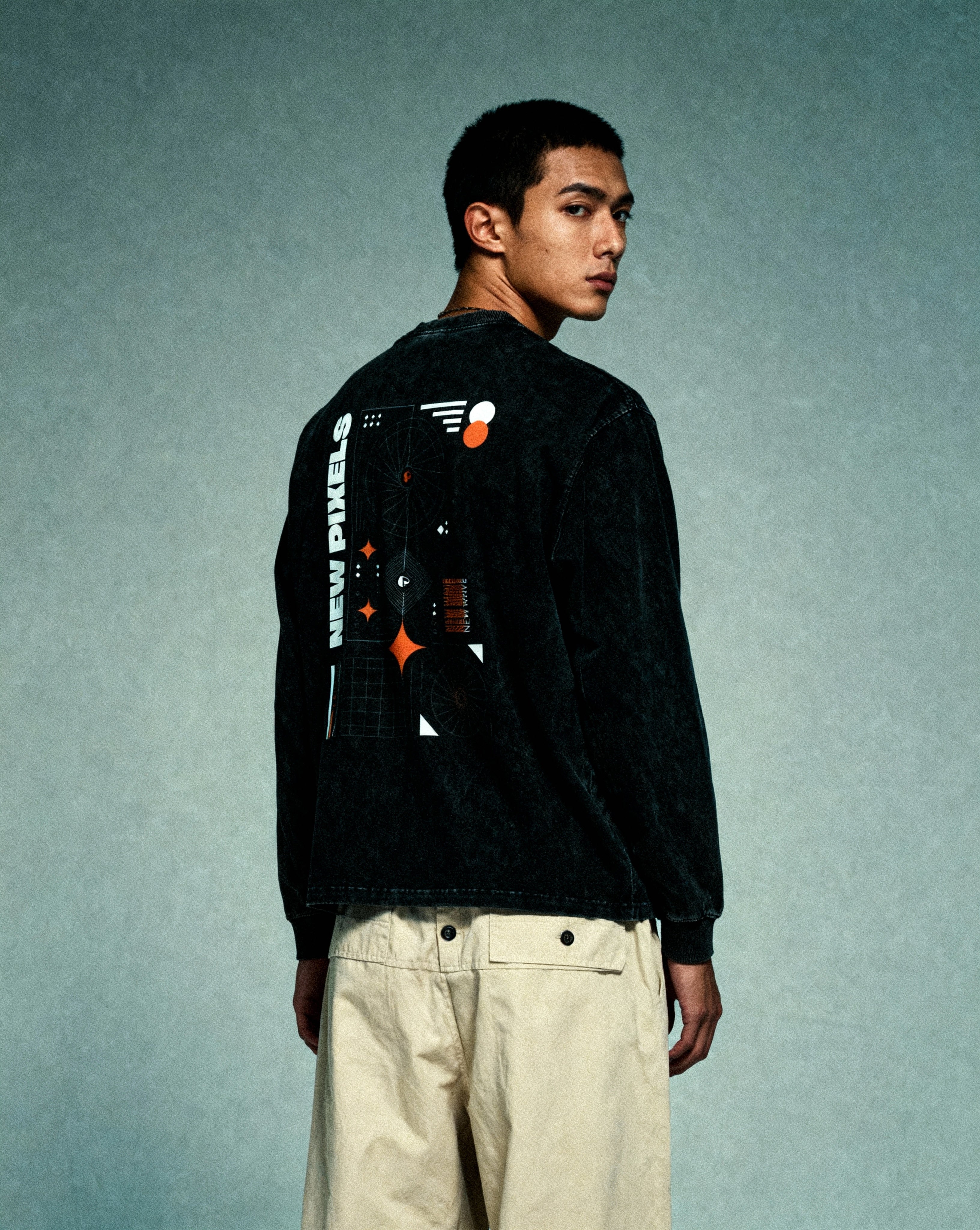 Acid Wash Oversize Long Sleeve T-Shirt - PIXEL WEAR