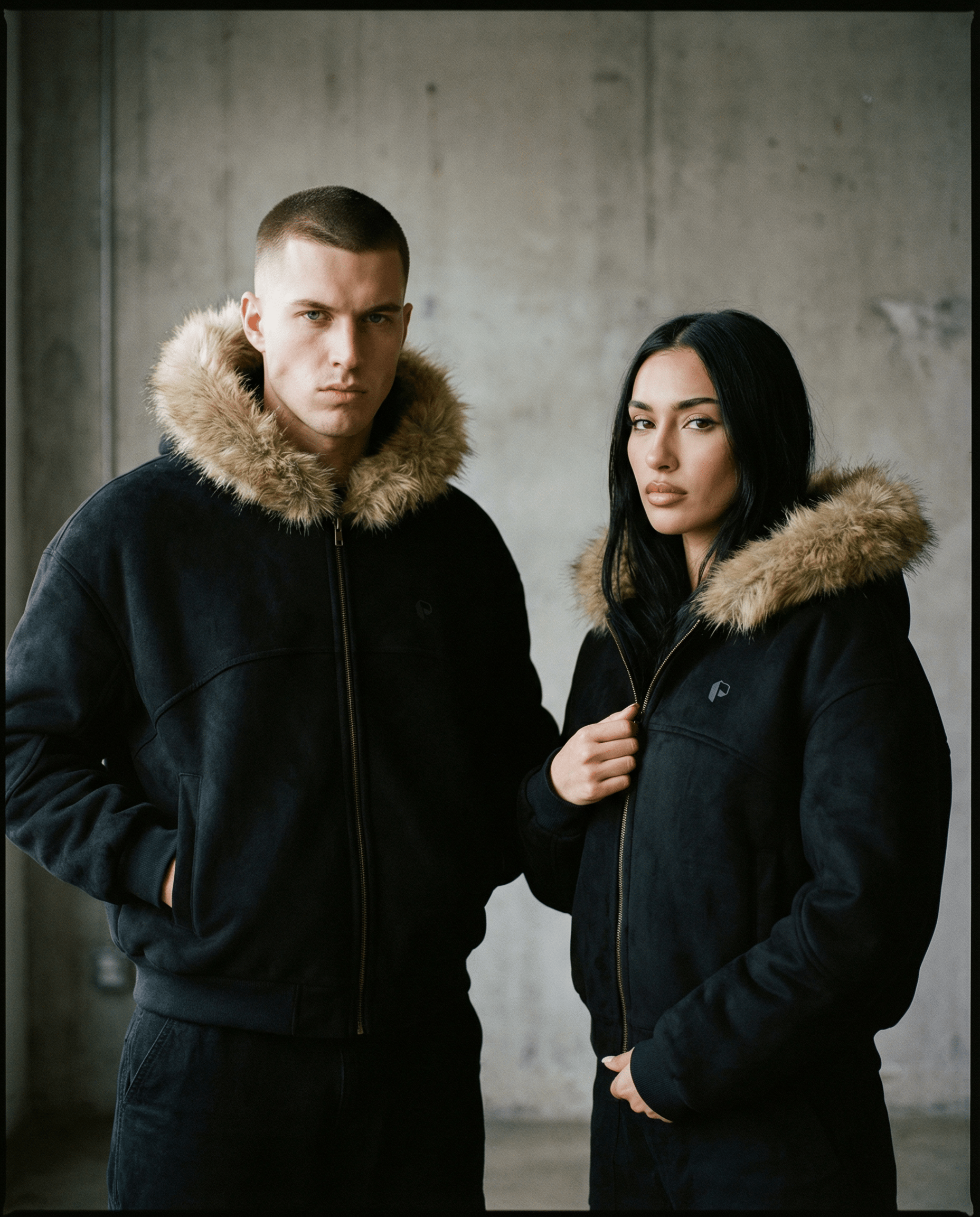 Sun Fade Boxy Detachable Fur Hoodie - PIXEL WEAR