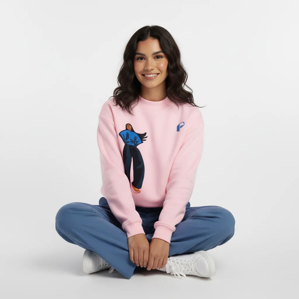 Essential Fleece Mid-Neck Crew Sweatshirt - PIXEL WEAR