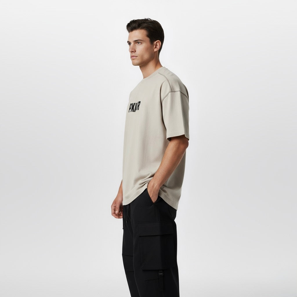 Oversized Contrast-Stitched Cotton Tee - PIXEL WEAR