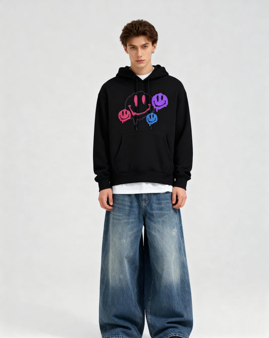Smiley Fleece Hoodie - PIXEL WEAR