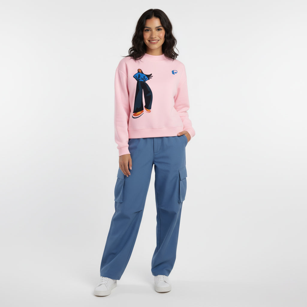 Essential Fleece Mid-Neck Crew Sweatshirt - PIXEL WEAR