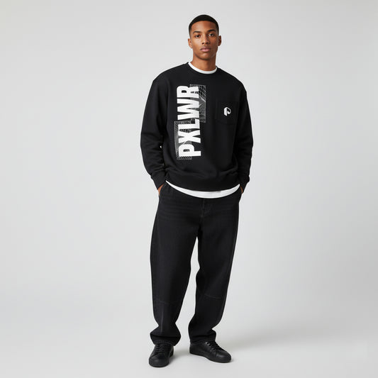 Heavyweight Patch Pocket Crewneck Sweatshirt - PIXEL WEAR