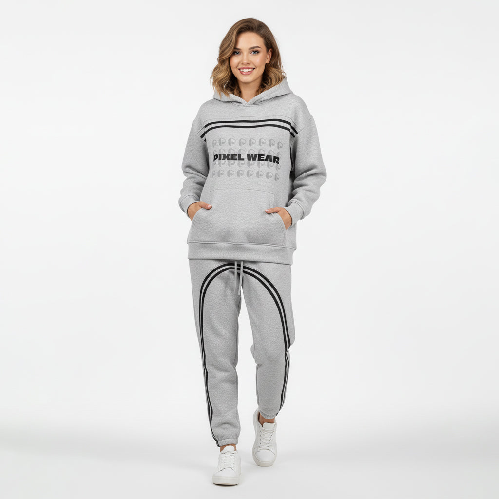 Sun Fade Contrast Tape Fleece Hoodie - PIXEL WEAR