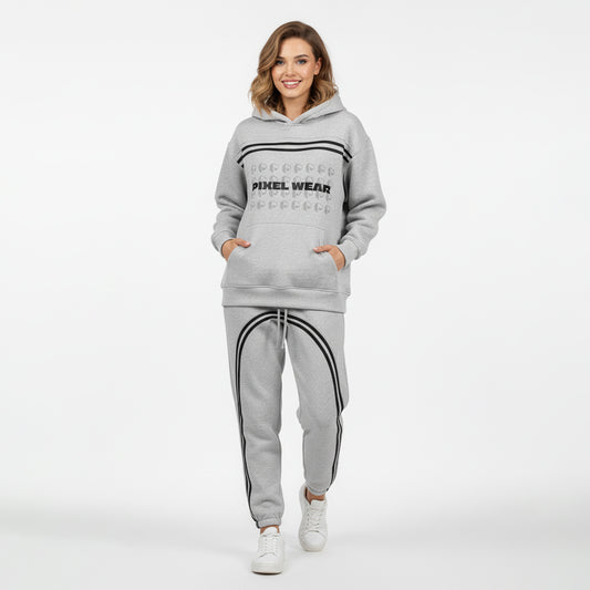 Sun Fade Contrast Tape Fleece Hoodie - PIXEL WEAR