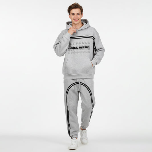 Sun Fade Contrast Tape Fleece Hoodie - PIXEL WEAR