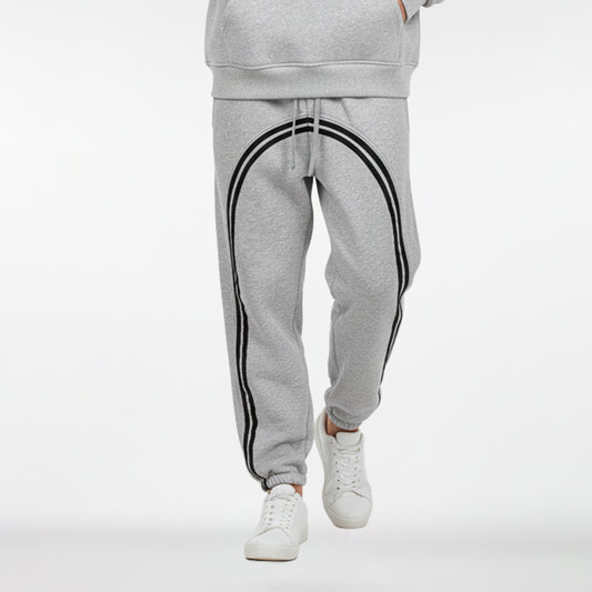 Sun Fade Contrast Tape Fleece Jogged Sweatpants - PIXEL WEAR