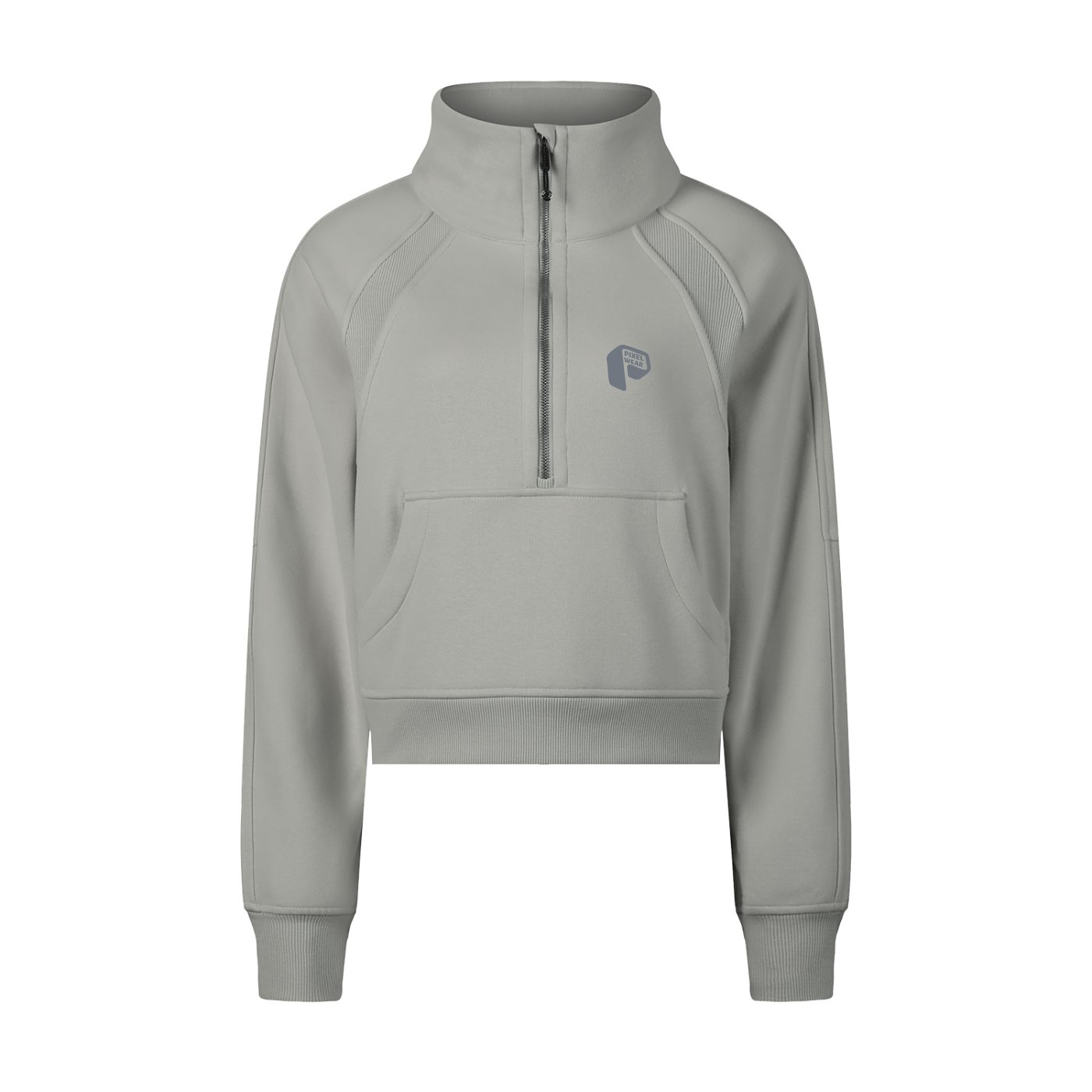 Winter Wear,Cropped Half-Zip Sweatshirt