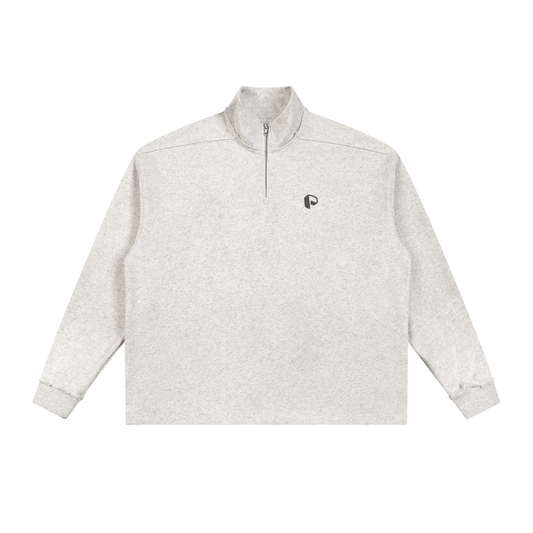 Half-Zip Rolled,Edge Sweatshirt,New,Sweatshirt