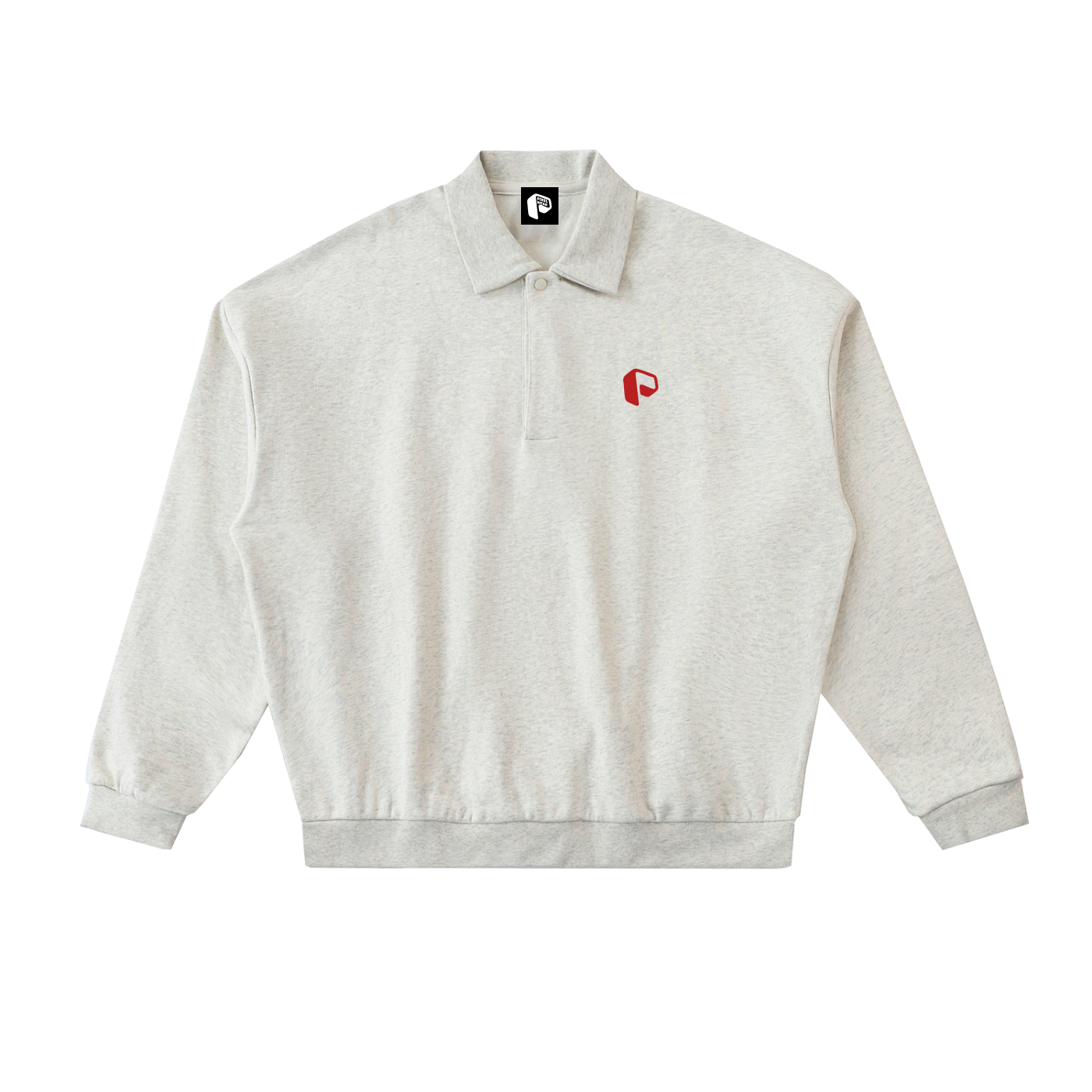 Fleece Polo Sweatshirt,Polo Sweatshirt,Sweatshirt,COLLARED SWEATSHIRT