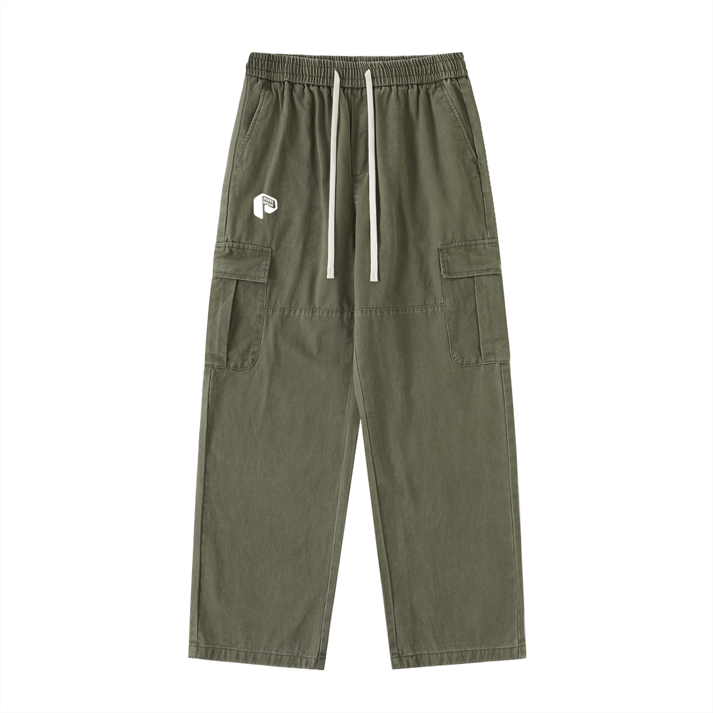 Waist Straight-Leg Cargo Pants,Cargo Pants,Pants