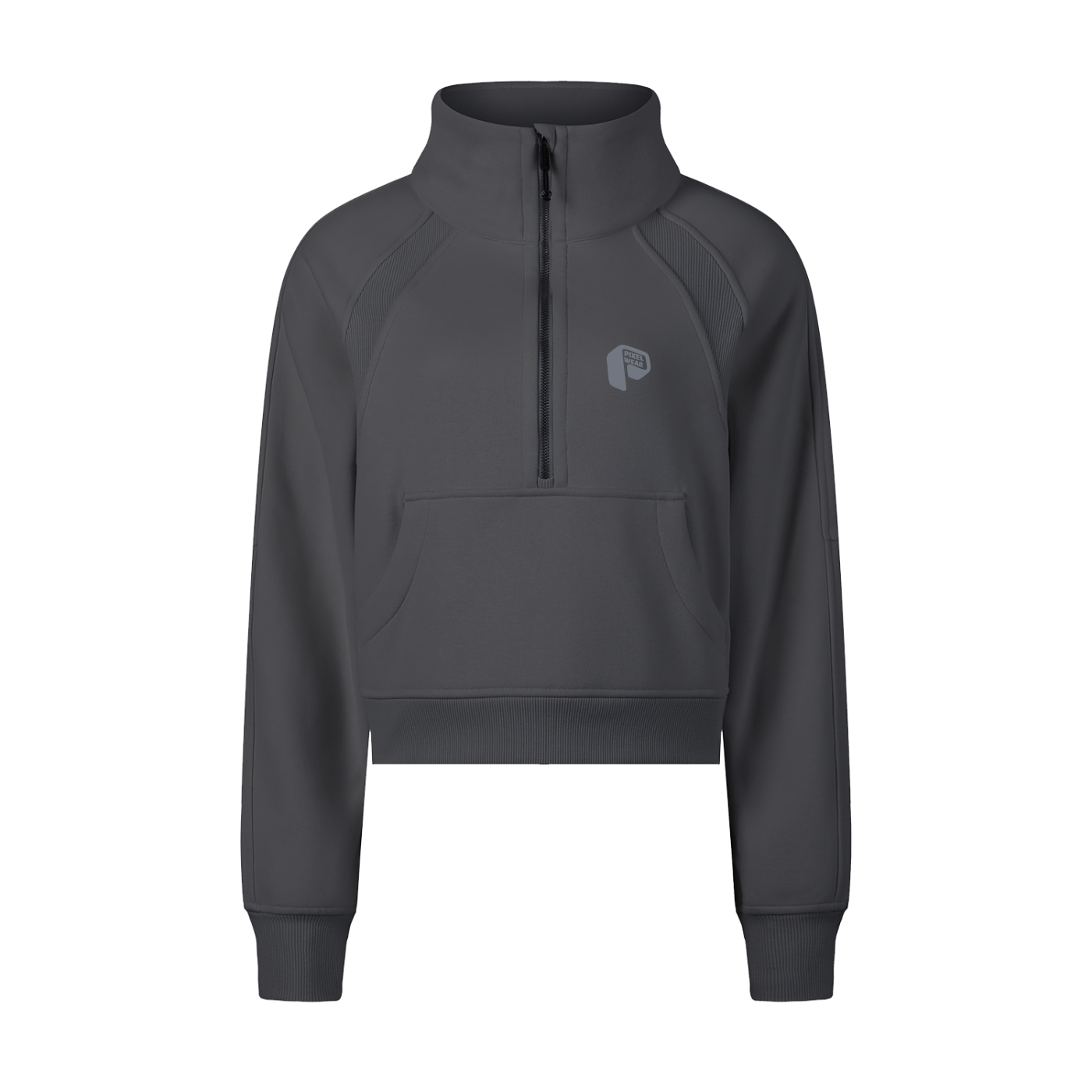 Winter Wear,Cropped Half-Zip Sweatshirt
