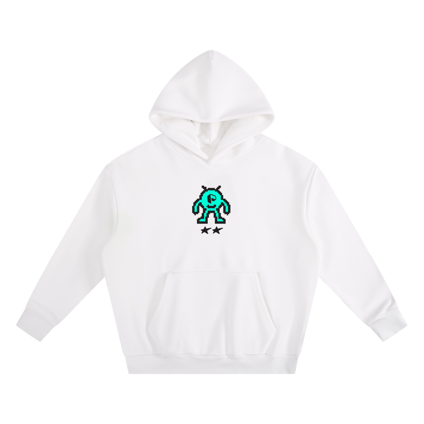 Boxy Fleece Hoodie,Pixel Space,Unisex Hoodie,Hoodie,New,Fleece Hoodie