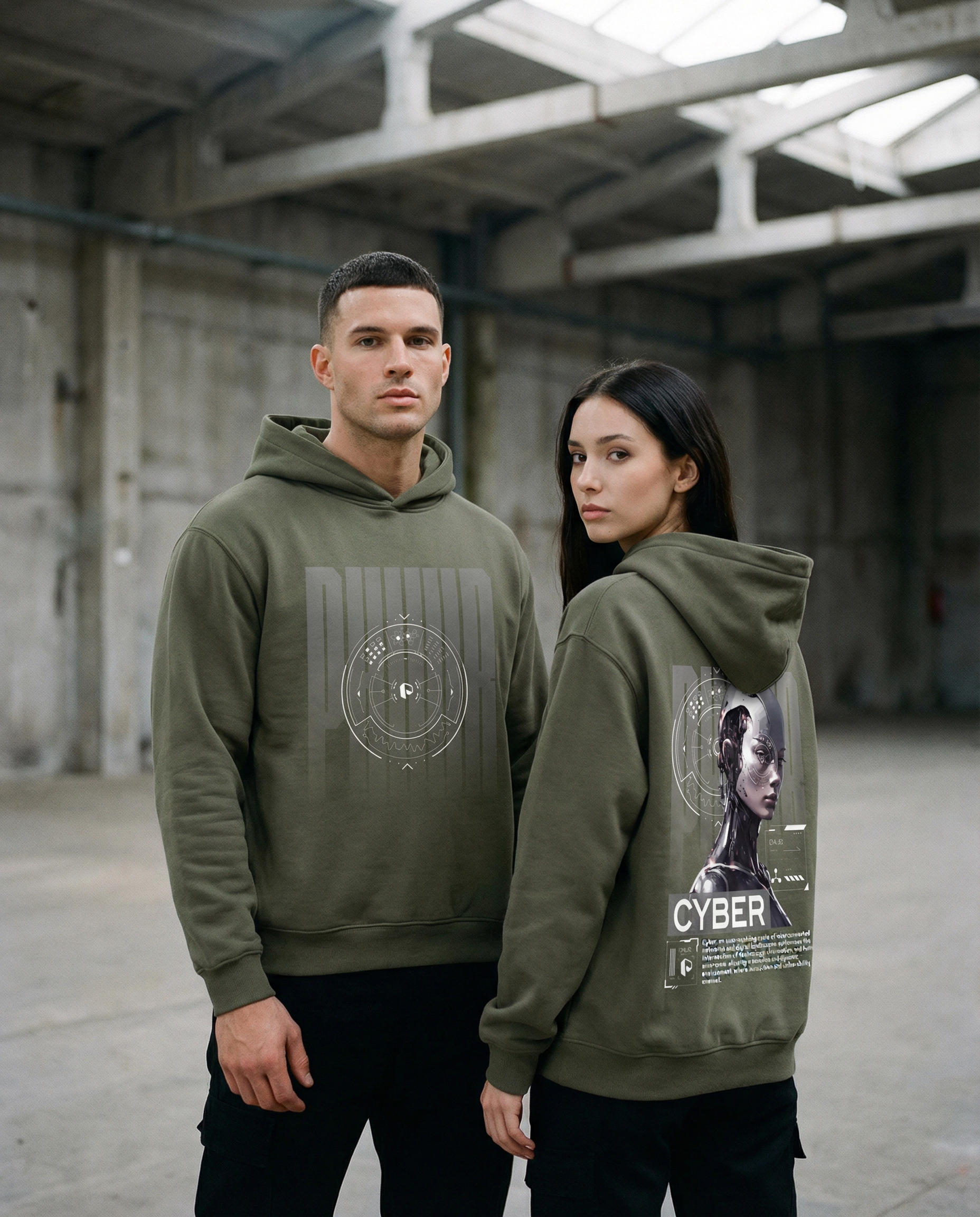 Pixel Tech Fleeced Boxy Hoodie