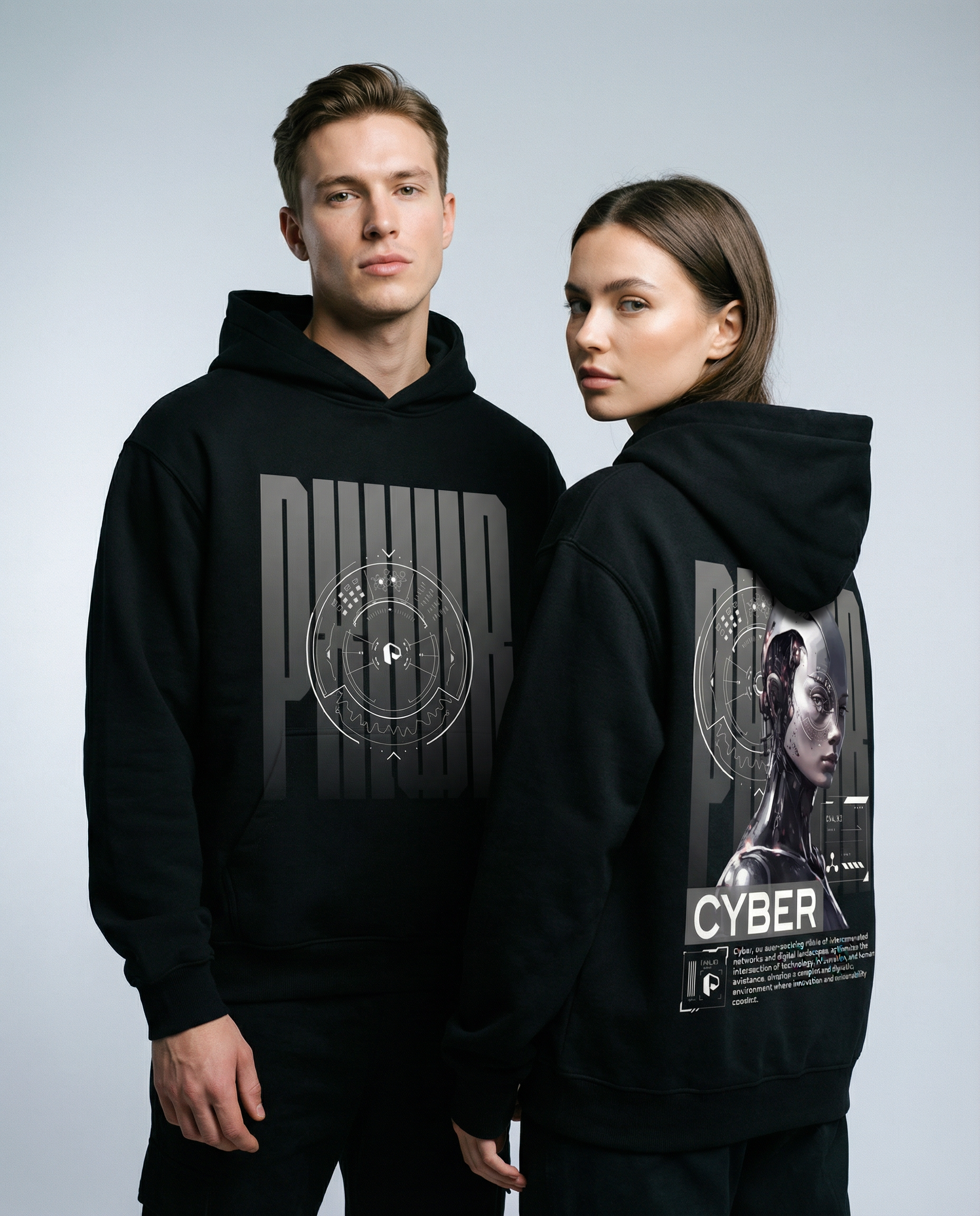 Pixel Tech Fleeced Boxy Hoodie