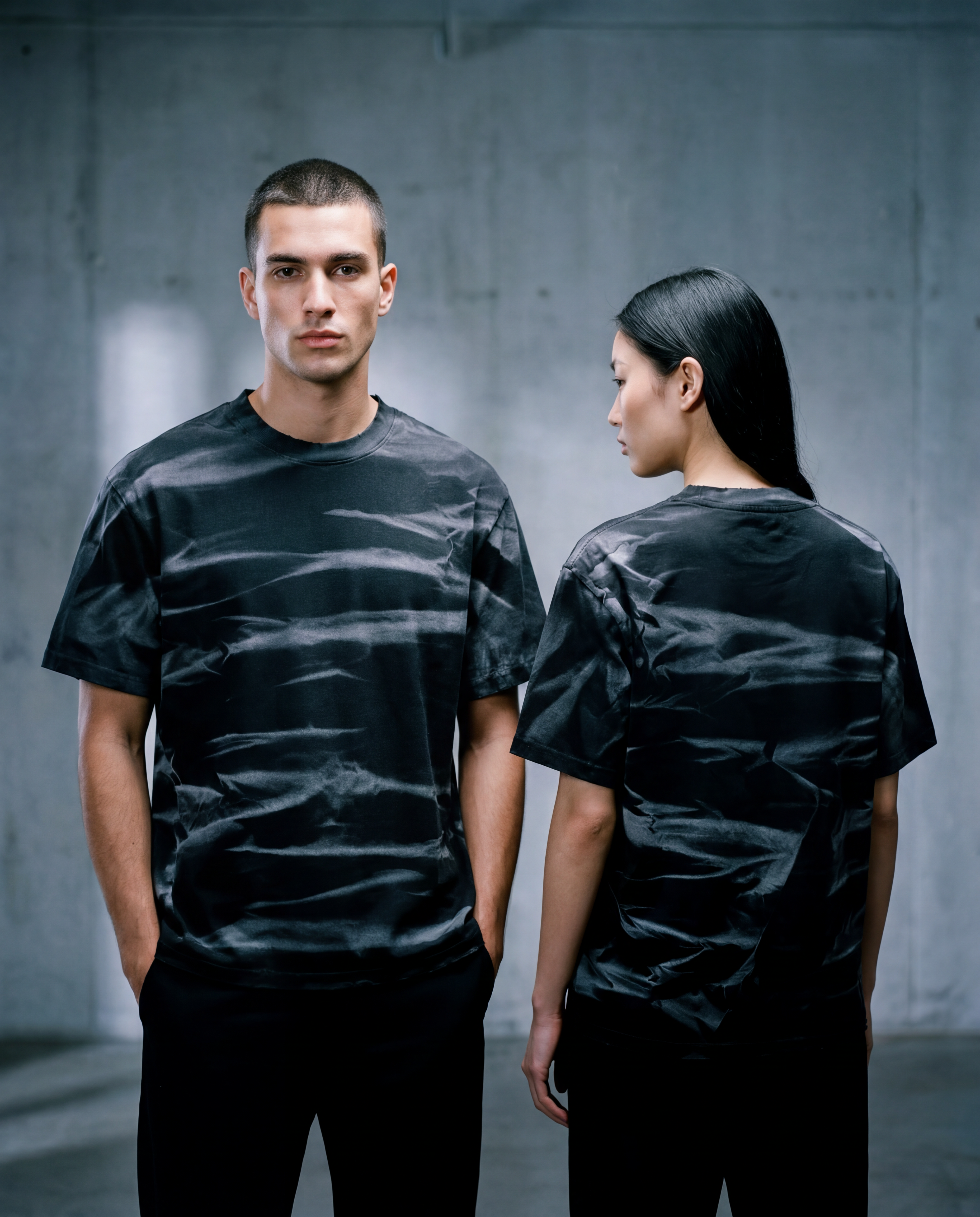 Irregular Stripe Frayed Edge T-Shirt