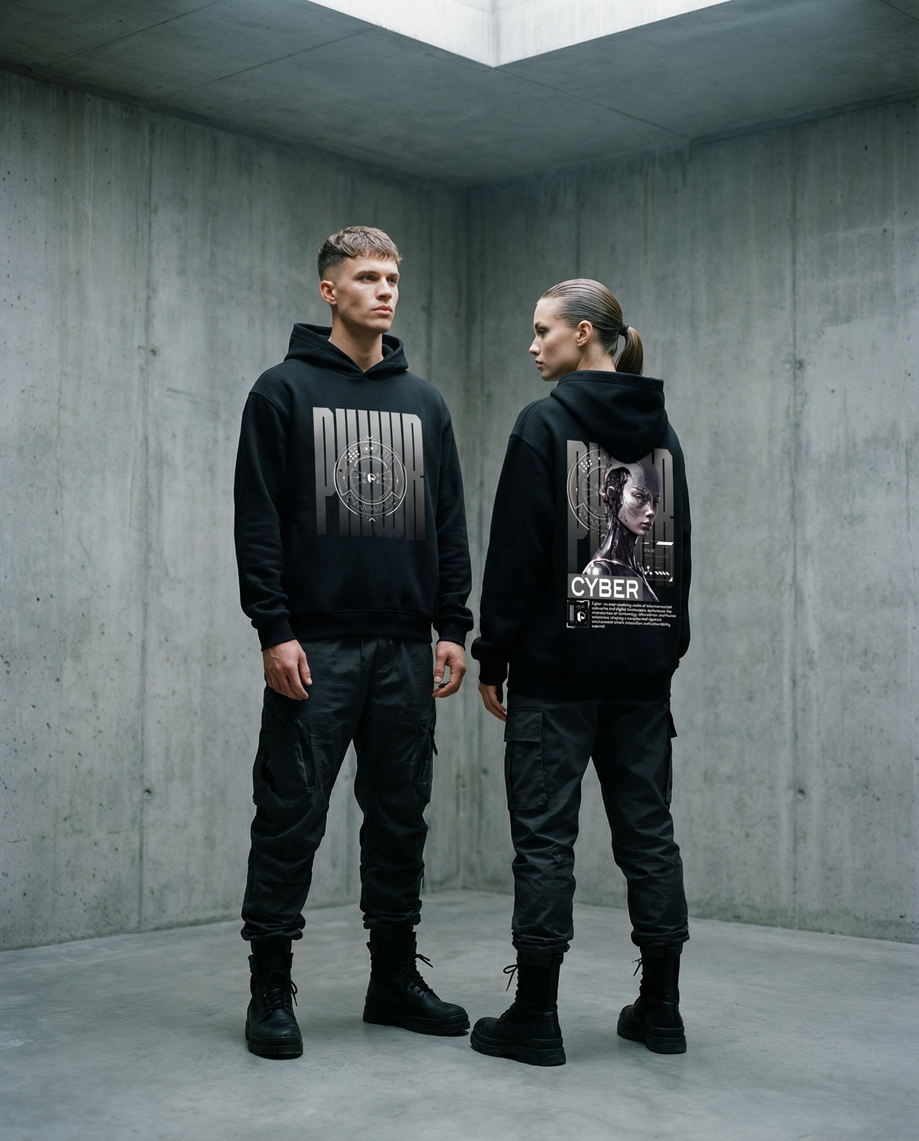 Pixel Tech Fleeced Boxy Hoodie