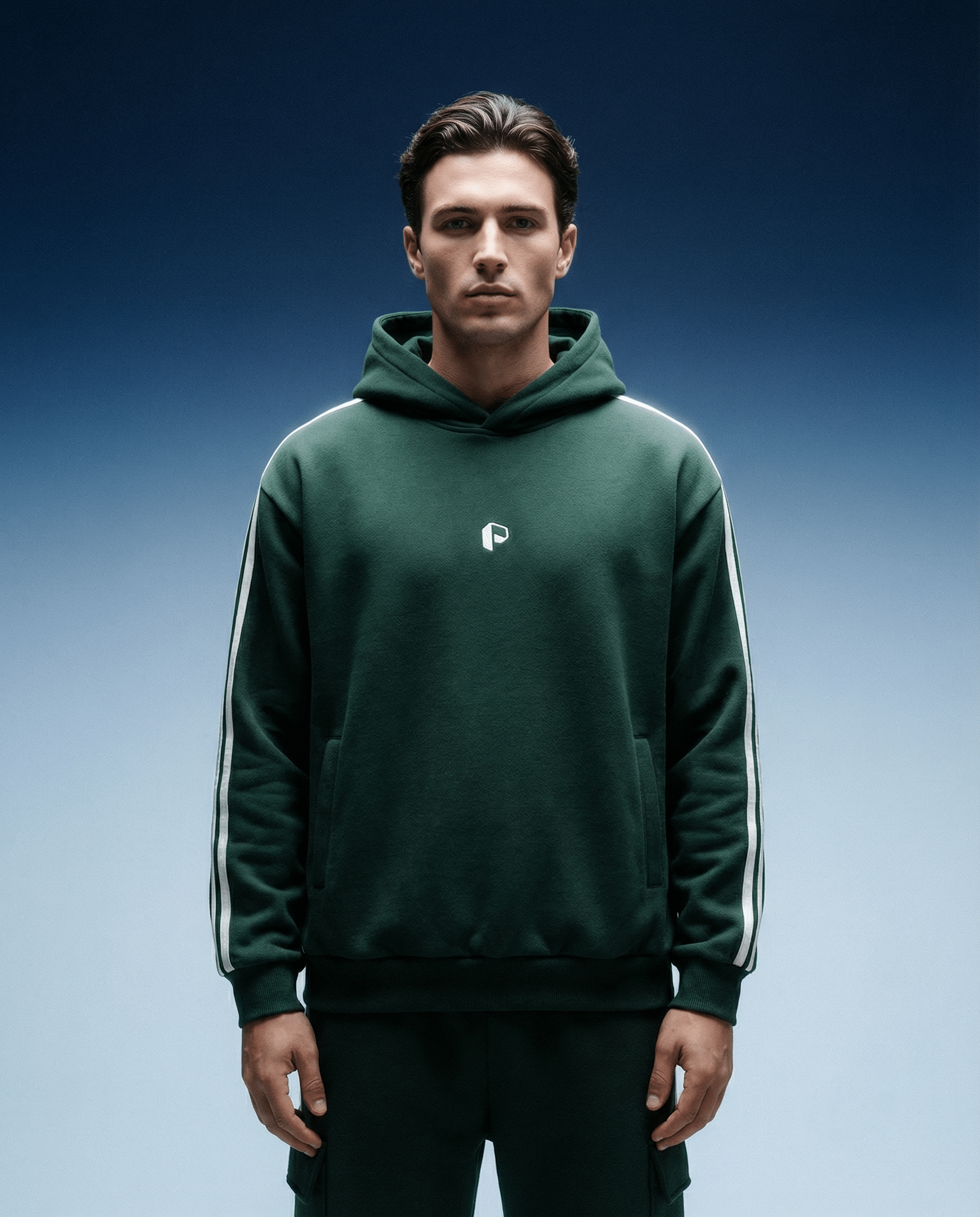 Side Stripe Drop-Shoulder Hoodie