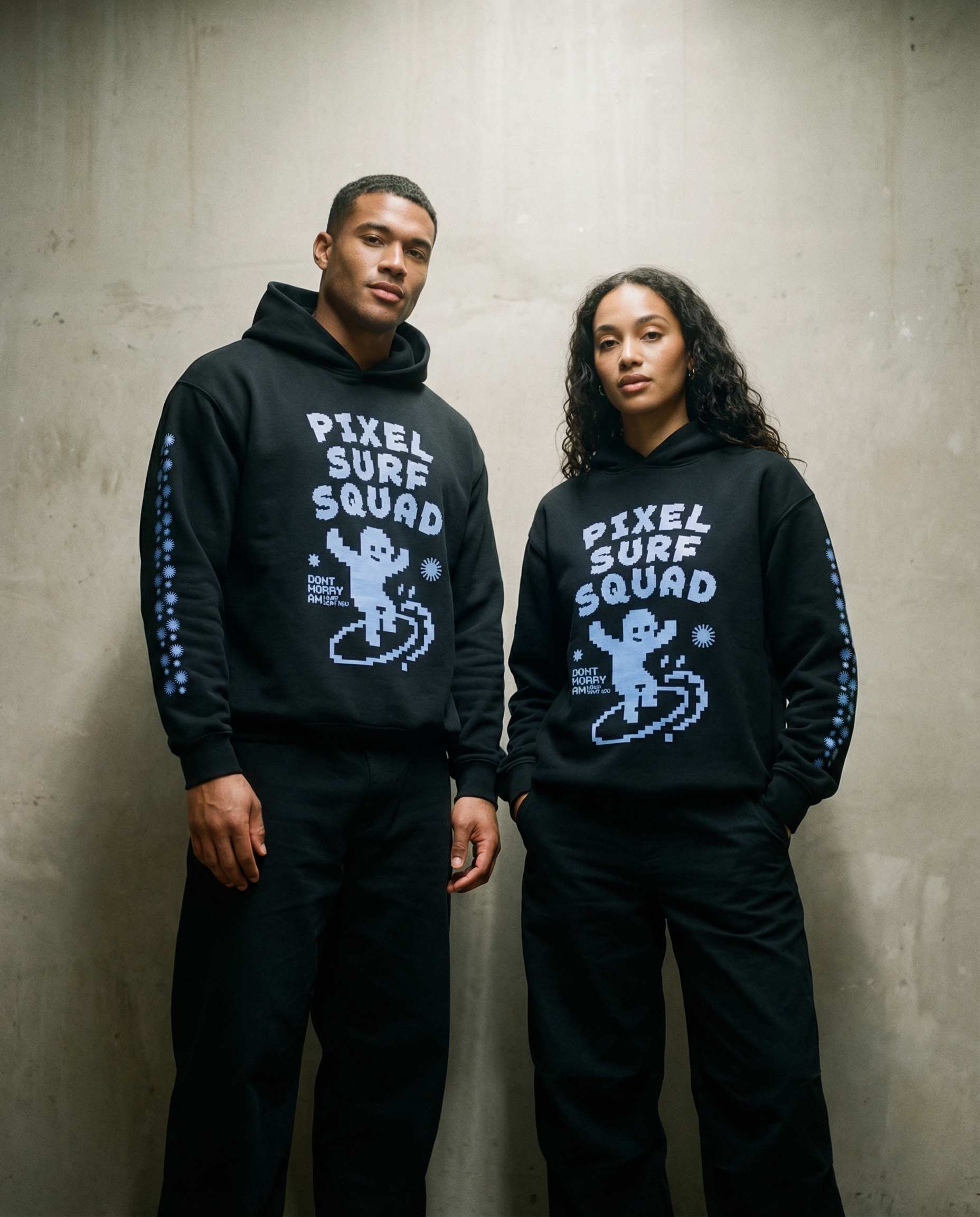 Pixel Surf Fleeced Boxy Hoodie