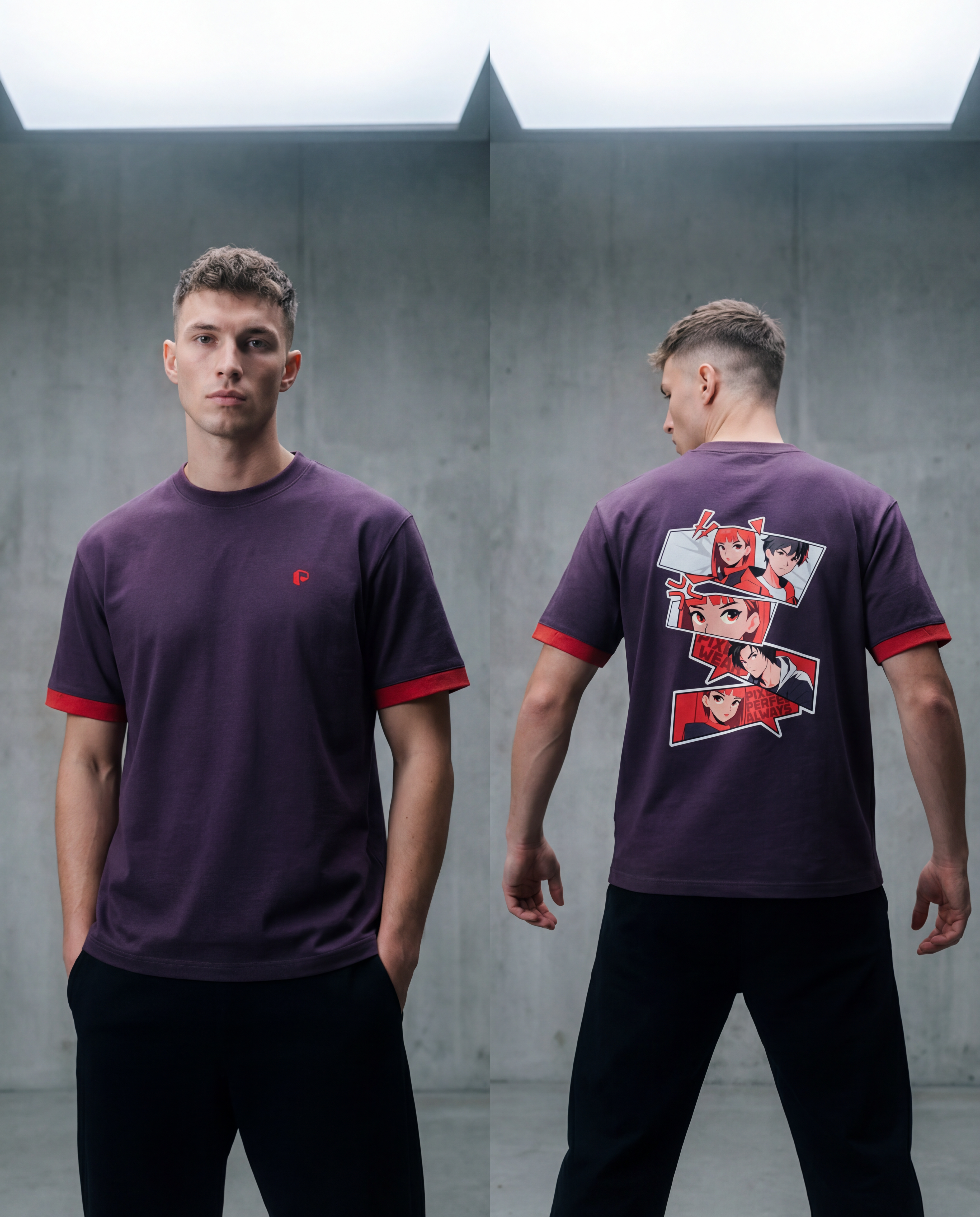 Contrast Cuffed T-Shirt