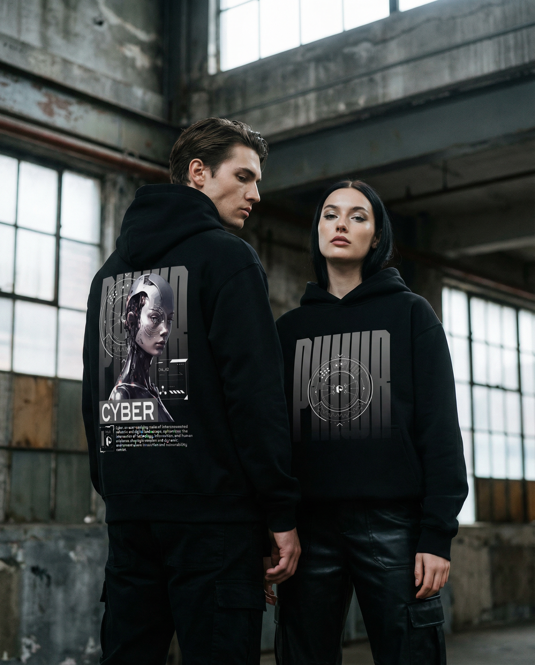 Pixel Tech Fleeced Boxy Hoodie