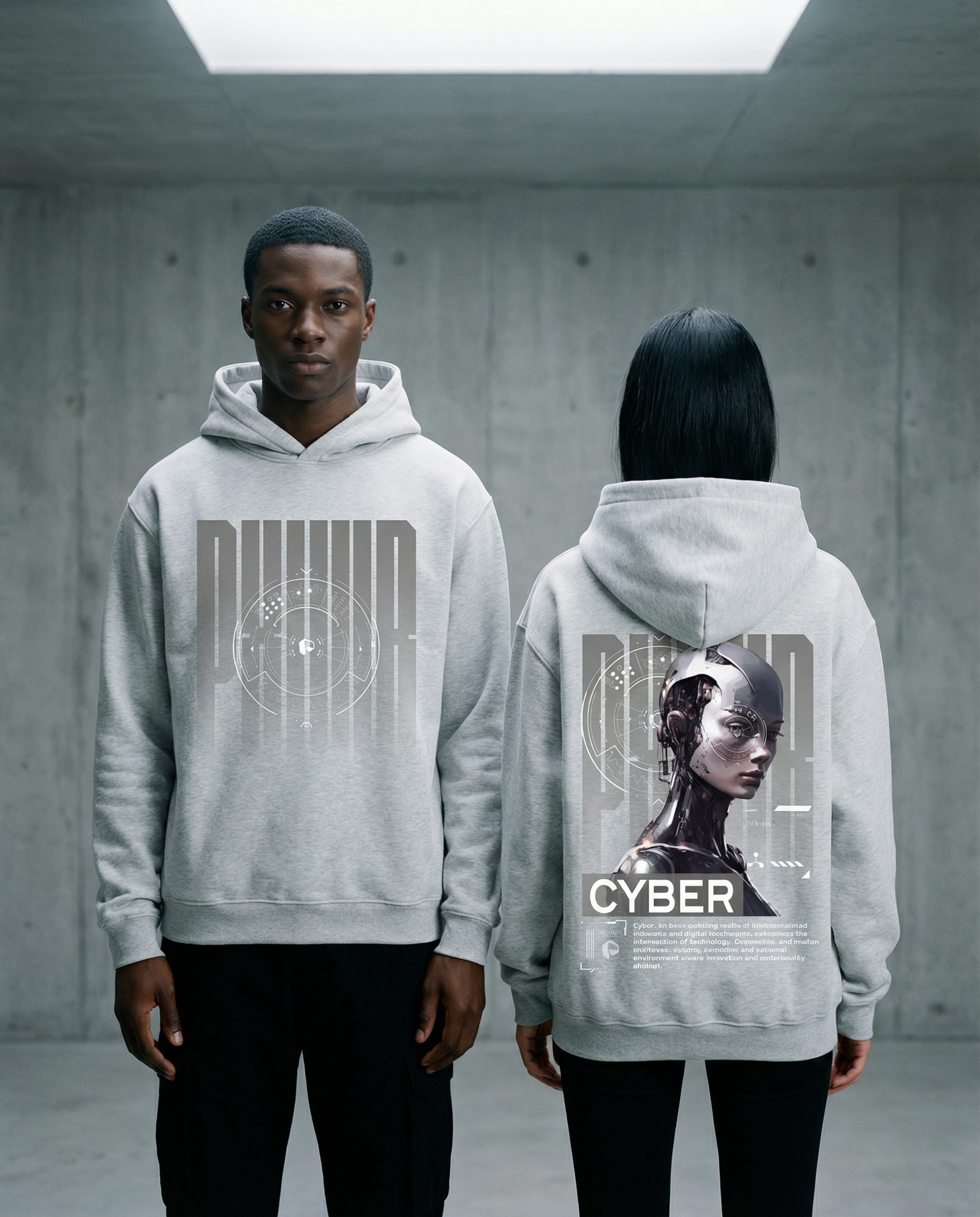 Pixel Tech Fleeced Boxy Hoodie