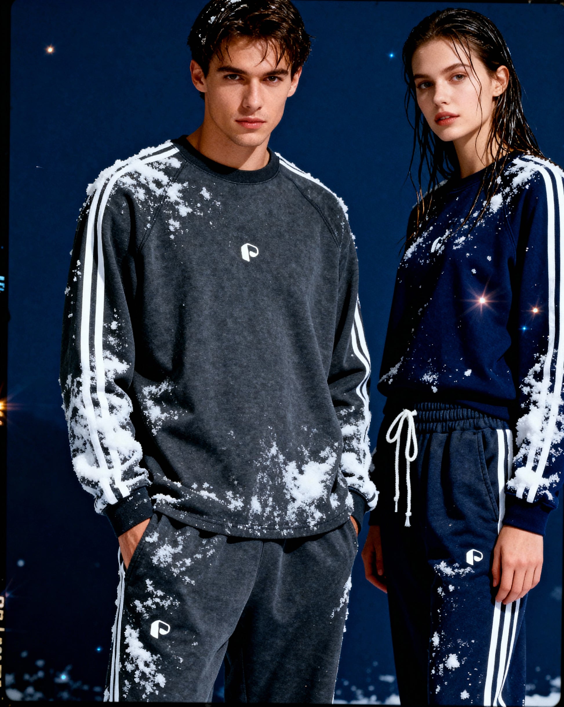 Snow Washed Contrast Tape Sweatshirt - PIXEL WEAR