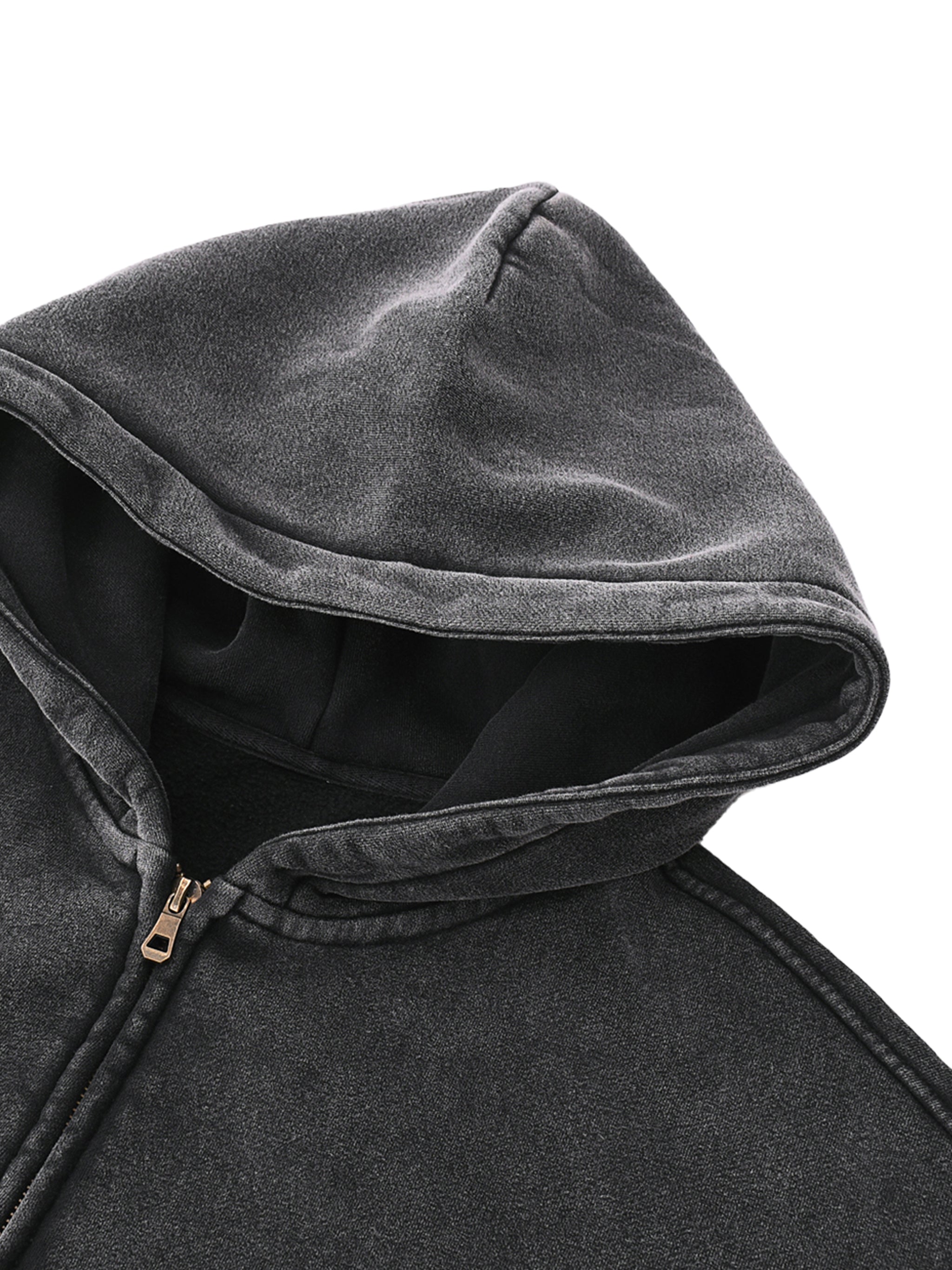 Hoodie Zipper Jacket,Zip-Through Boxy Fleece,Boxy,Brown Jacket