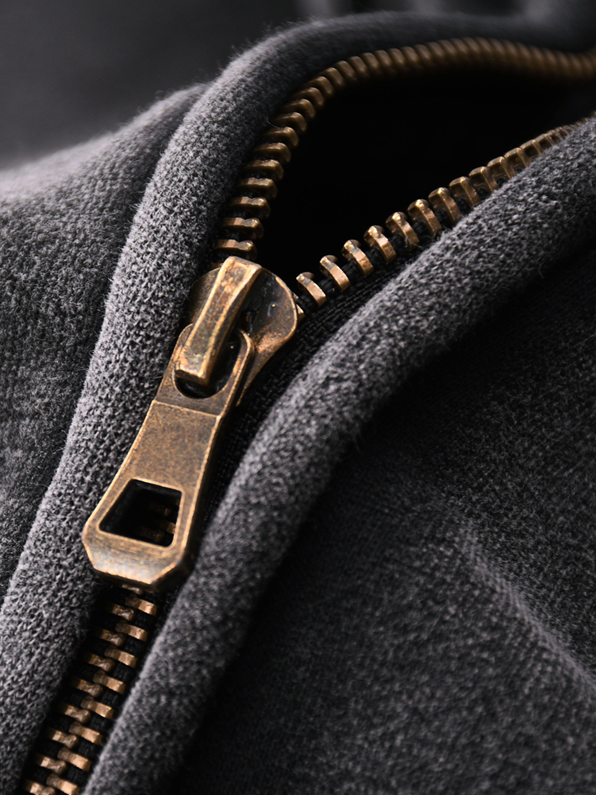 Hoodie Zipper Jacket,Zip-Through Boxy Fleece,Boxy,Brown Jacket