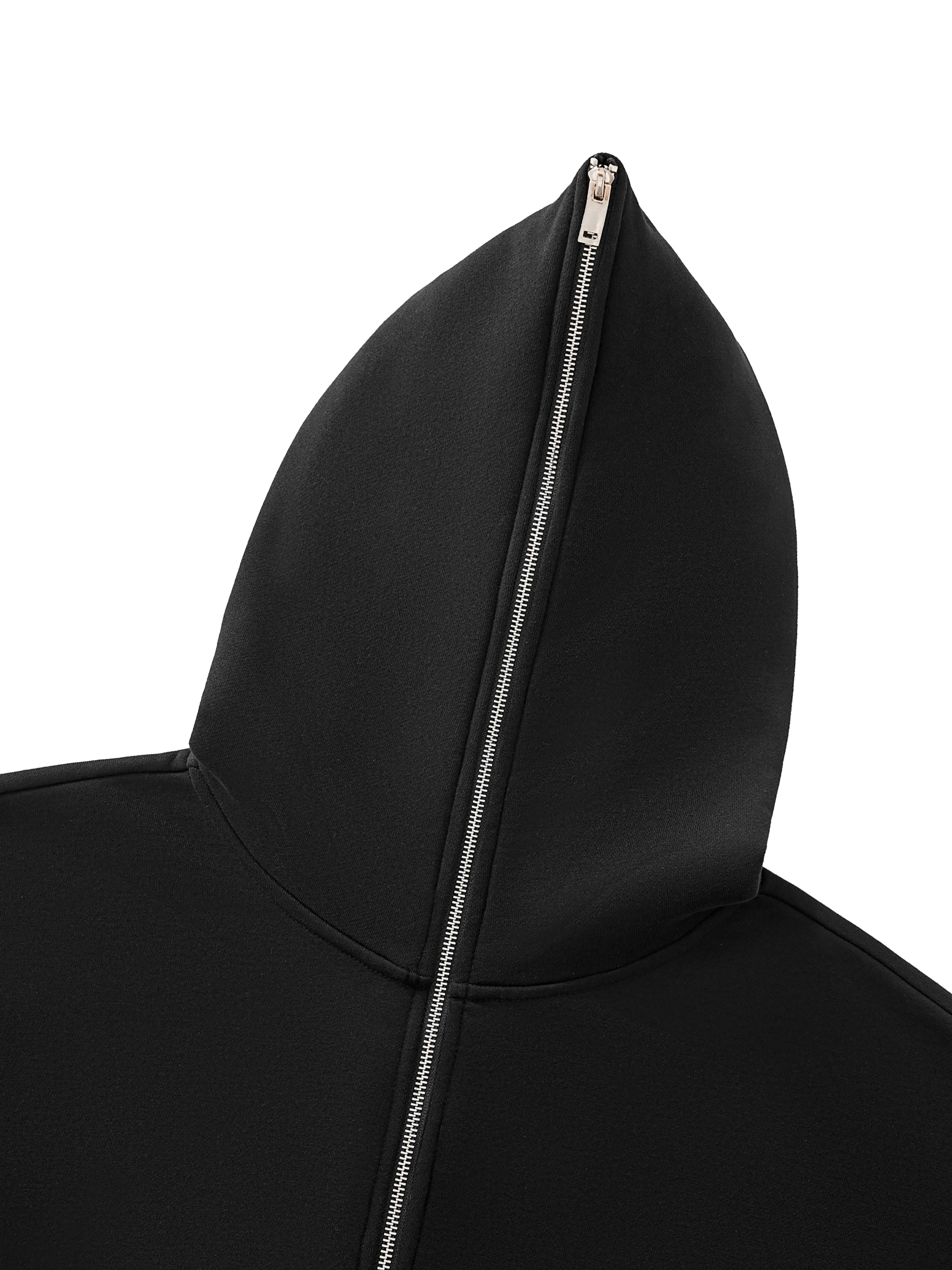 Full Zip Boxy Hoodie,zip till head,Full Zip