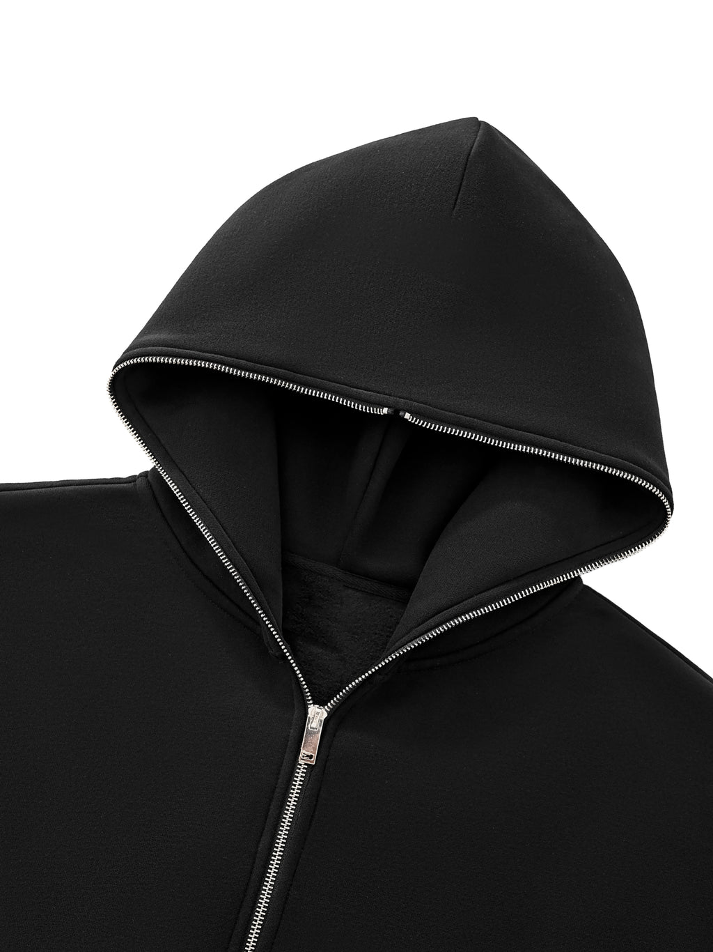 Full Zip Boxy Hoodie,zip till head,Full Zip