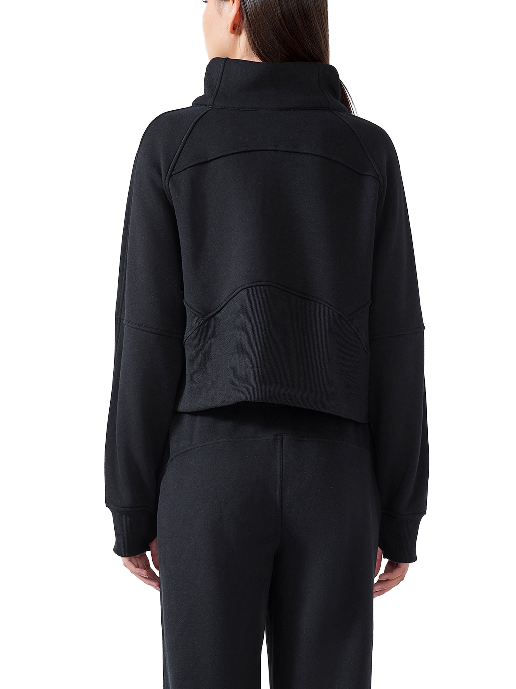 Winter Wear,Cropped Half-Zip Sweatshirt