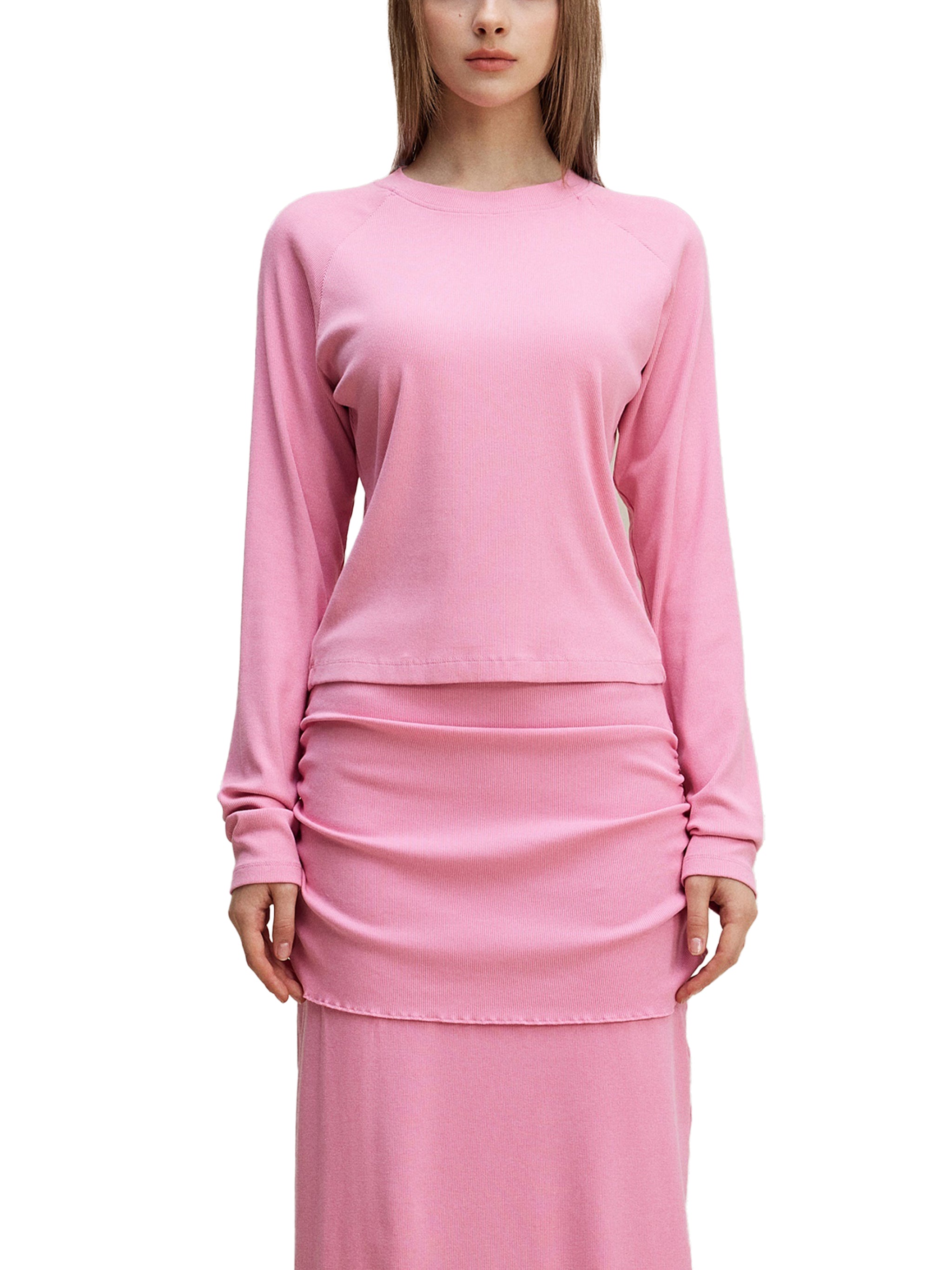 Raglan Long Sleeve Slim T-Shir,Womens Wear