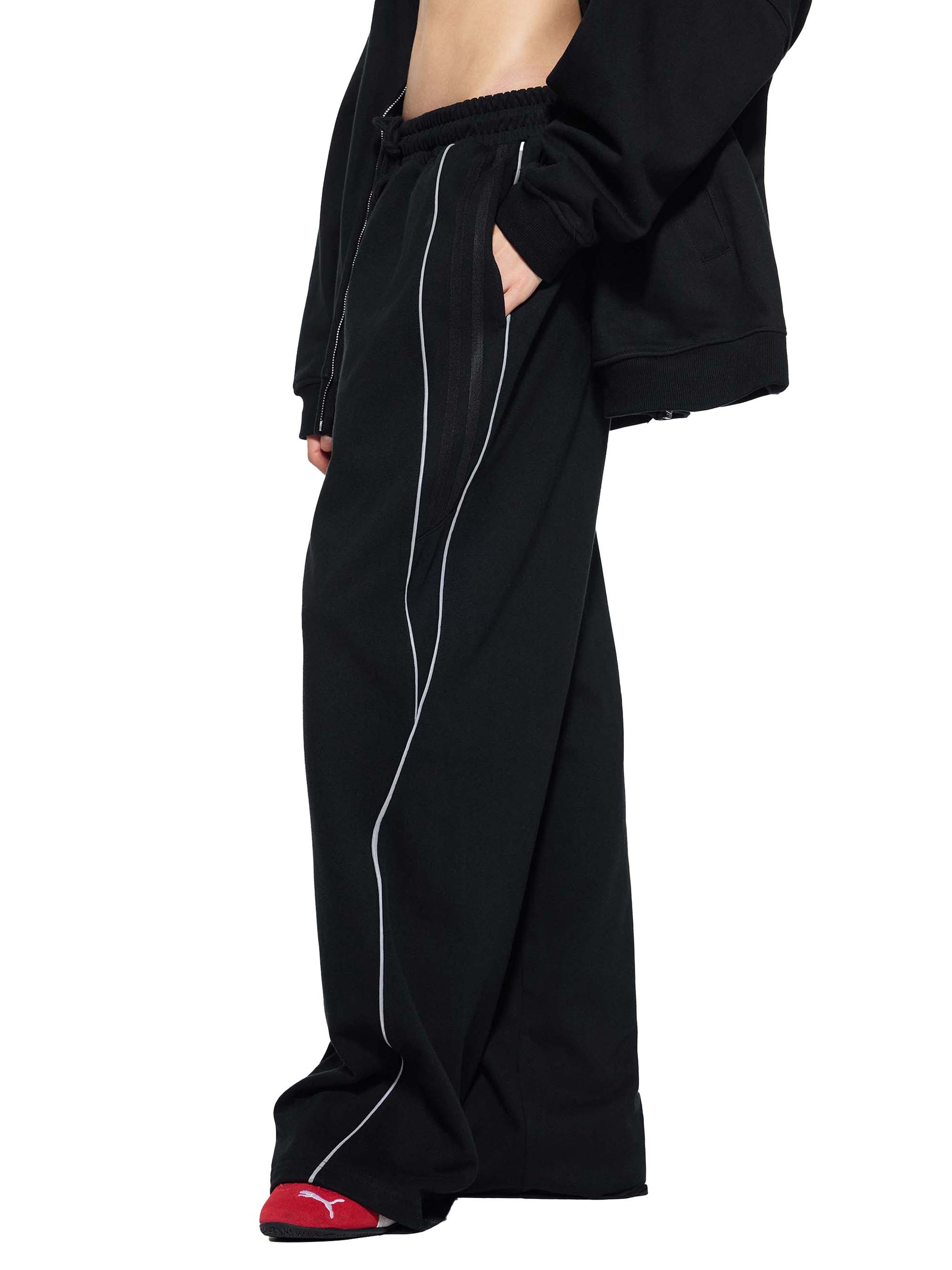 Reflection Striped Straight-Le,shines in dark,reflected pants,pants,mens wear