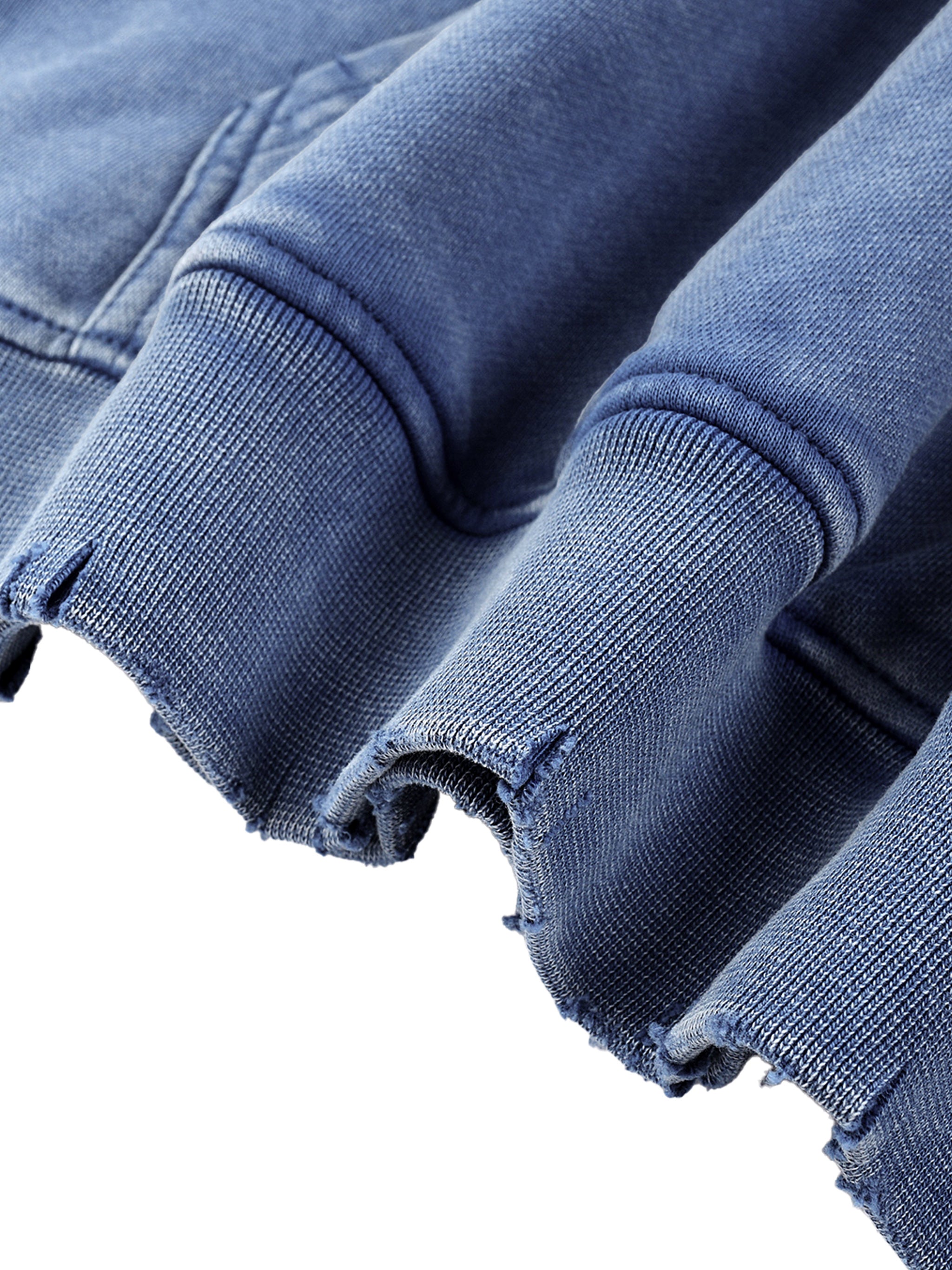 Snow Wash Hand-Frayed Heavywei,New,Hoodie,Pixel Wear Pattern,P logo Pattern,Denim,Snow Wash