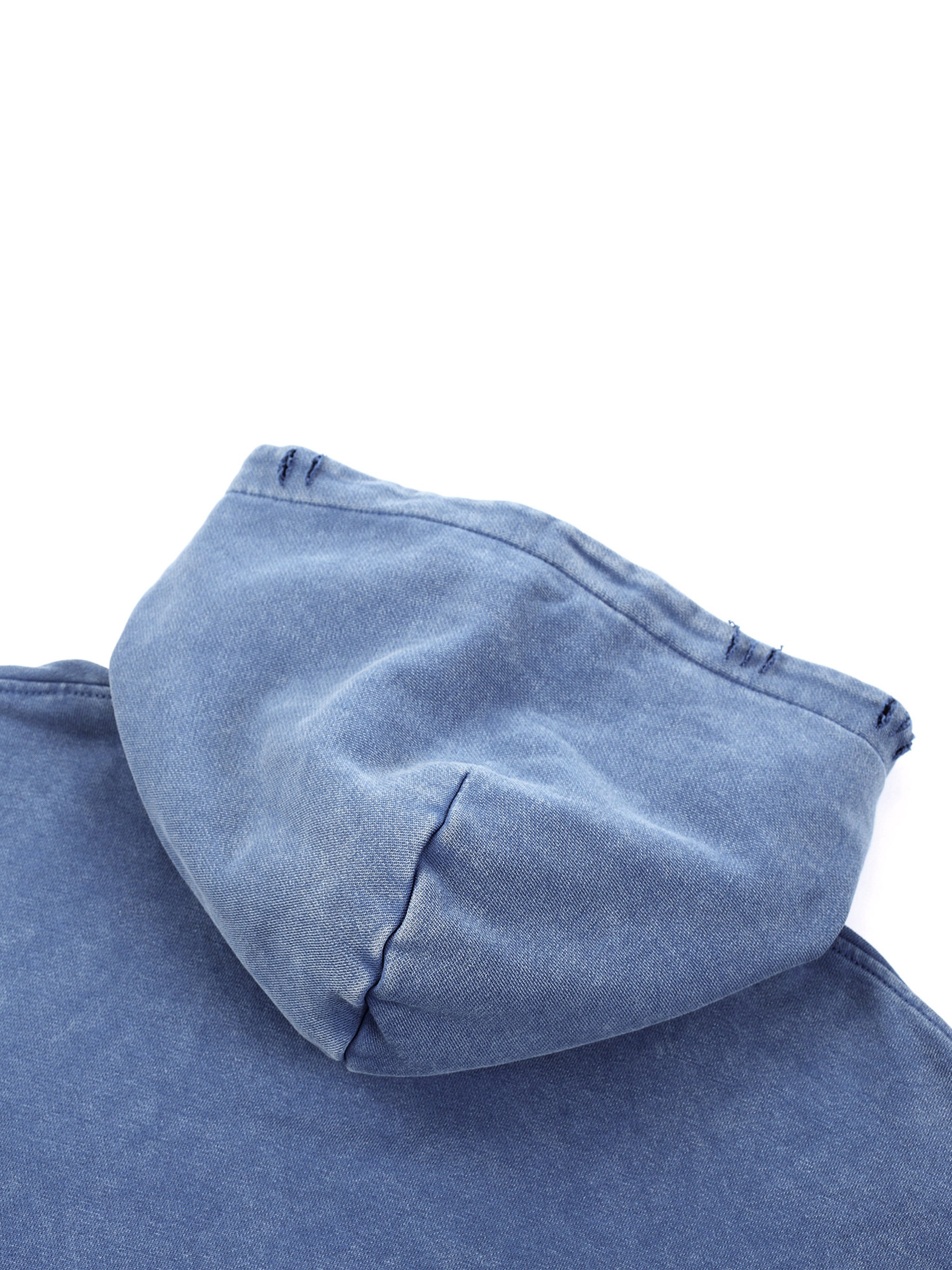 Snow Wash Hand-Frayed Heavywei,New,Hoodie,Pixel Wear Pattern,P logo Pattern,Denim,Snow Wash