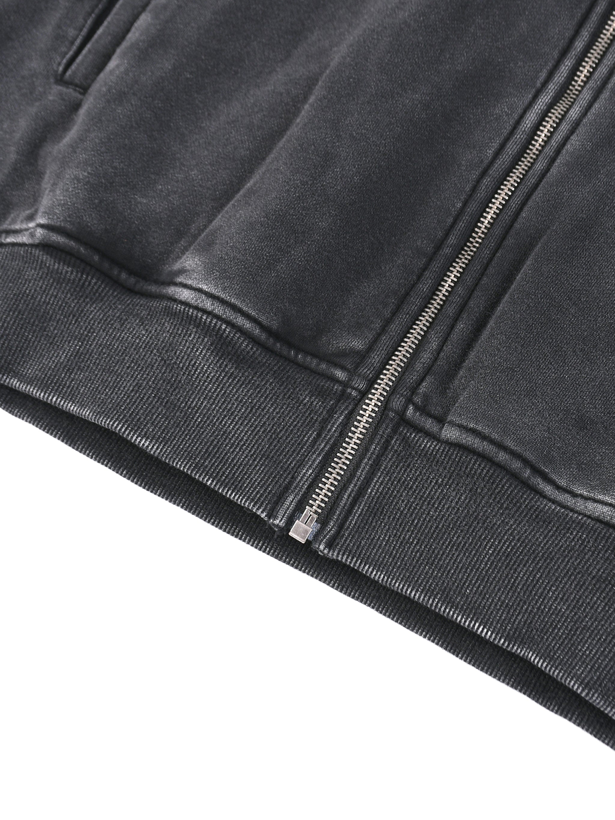 Snow Washed Tape Raw Edge Zip ,Zip Hoodie,Snow Washed,Premium,New