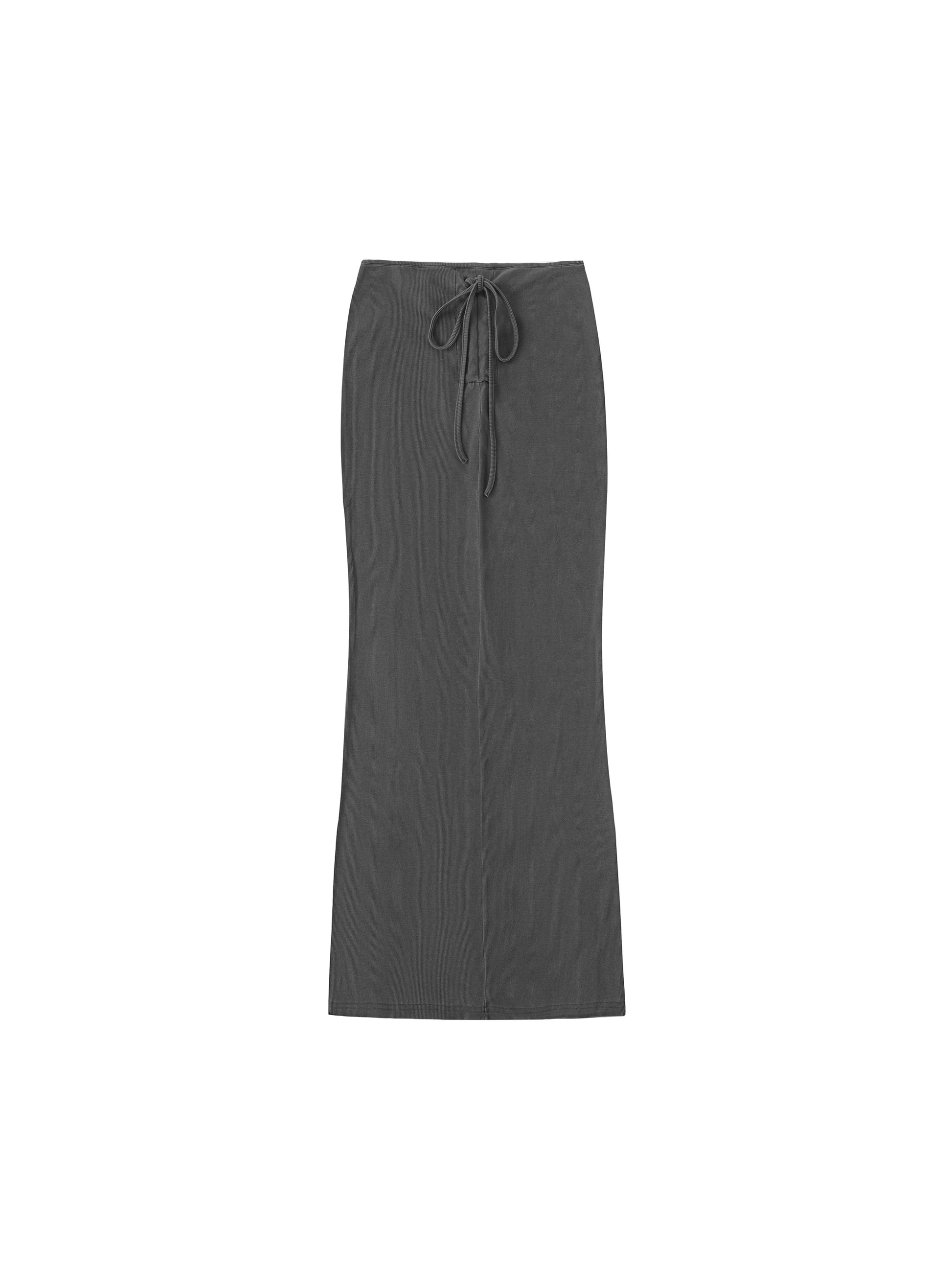 Washed Drawstring Maxi Skirt,Bodycon,Womens Bottom,Bottoms