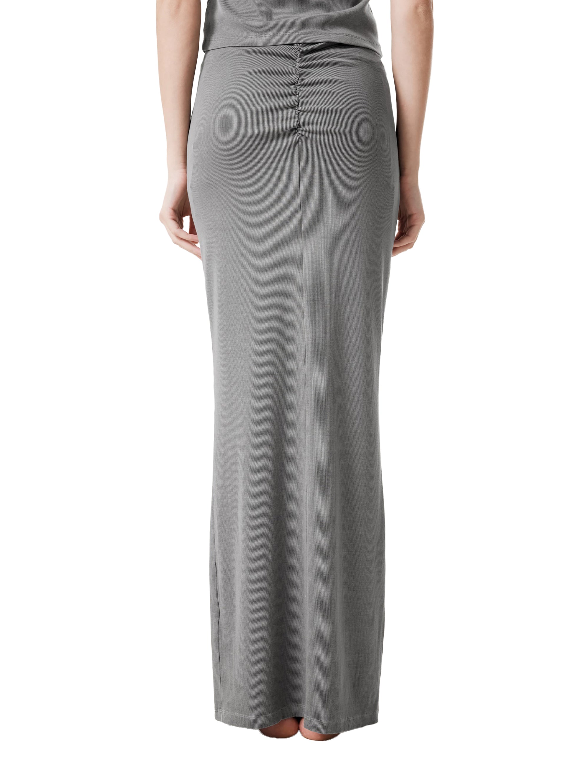 Washed Drawstring Maxi Skirt,Bodycon,Womens Bottom,Bottoms